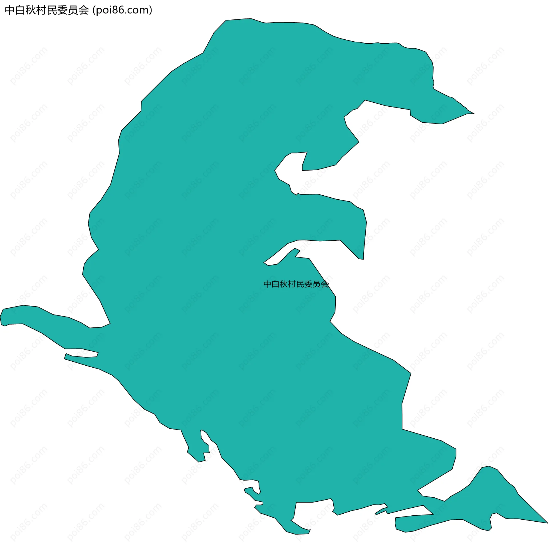 中白秋村民委员会边界地图