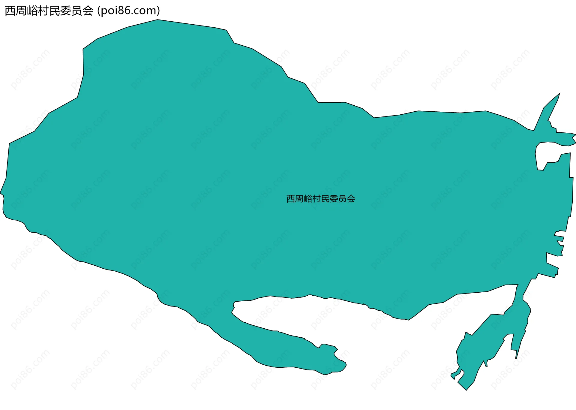 西周峪村民委员会边界地图