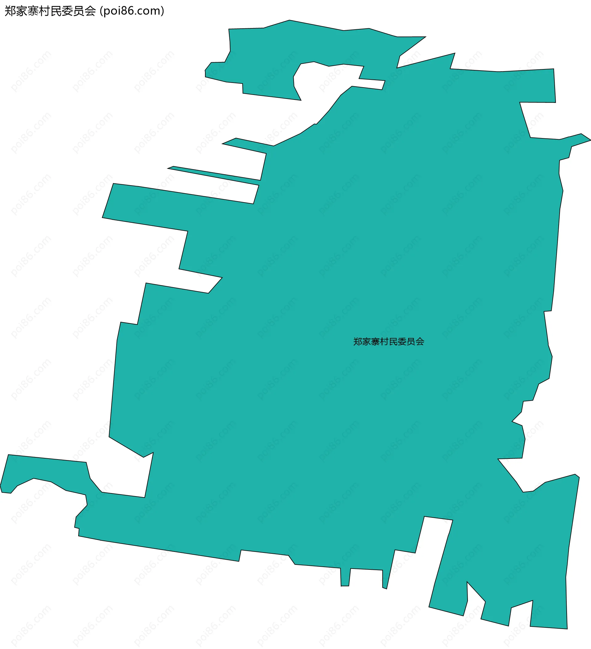 郑家寨村民委员会边界地图