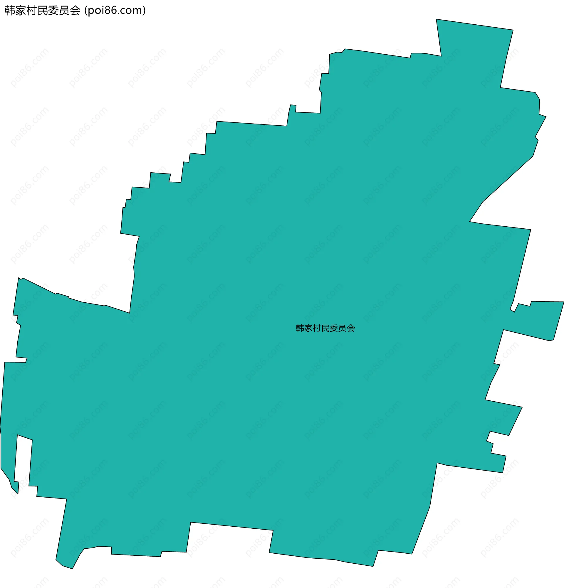 韩家村民委员会边界地图