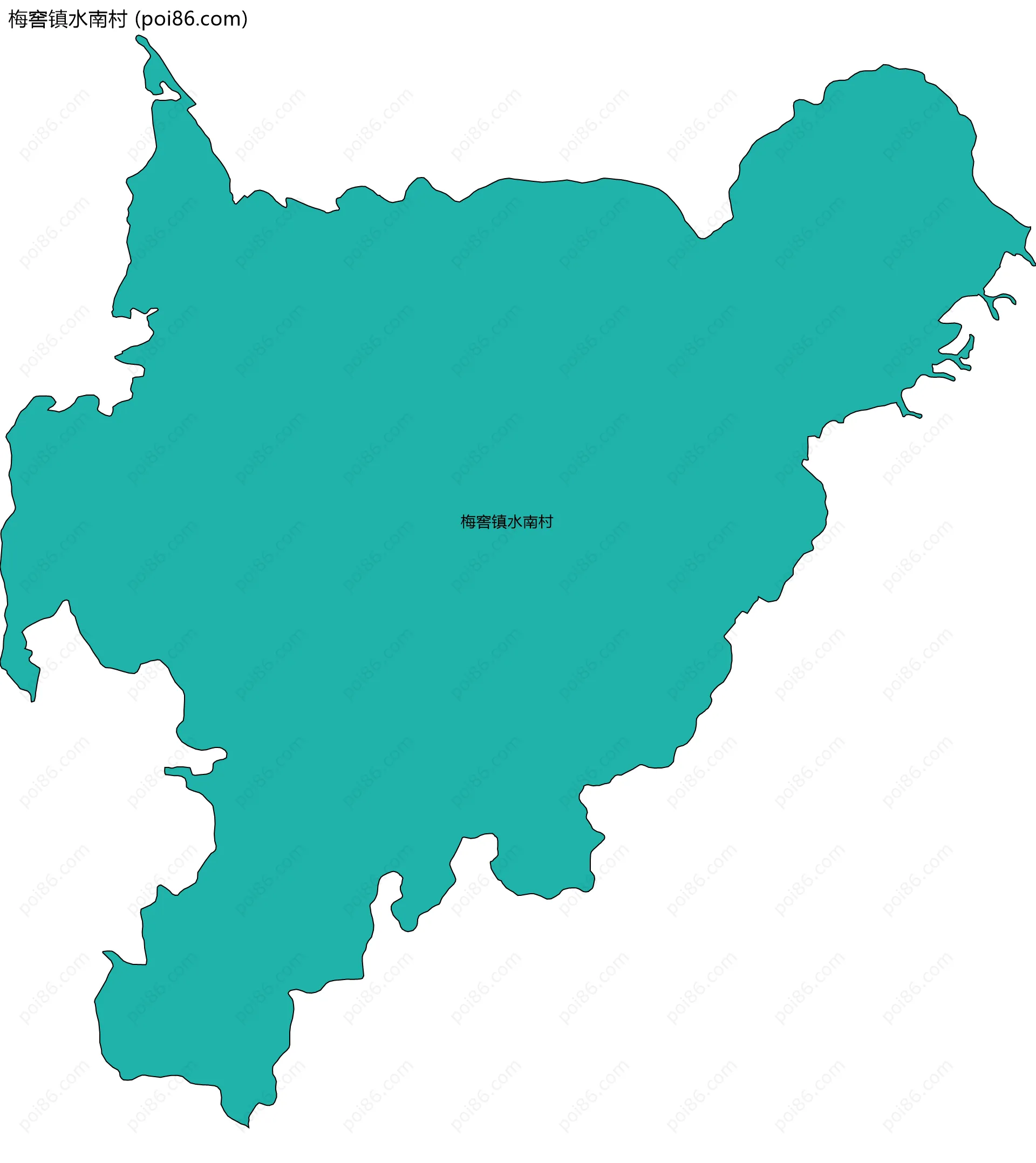 梅窖镇水南村边界地图