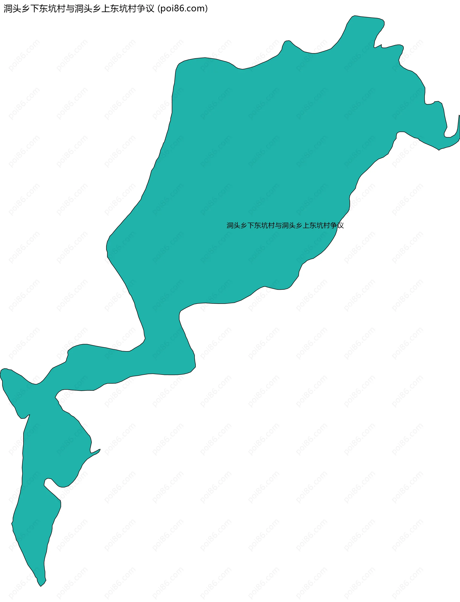 洞头乡下东坑村与洞头乡上东坑村争议边界地图