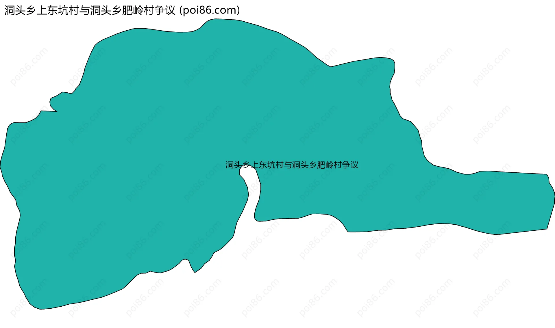 洞头乡上东坑村与洞头乡肥岭村争议边界地图