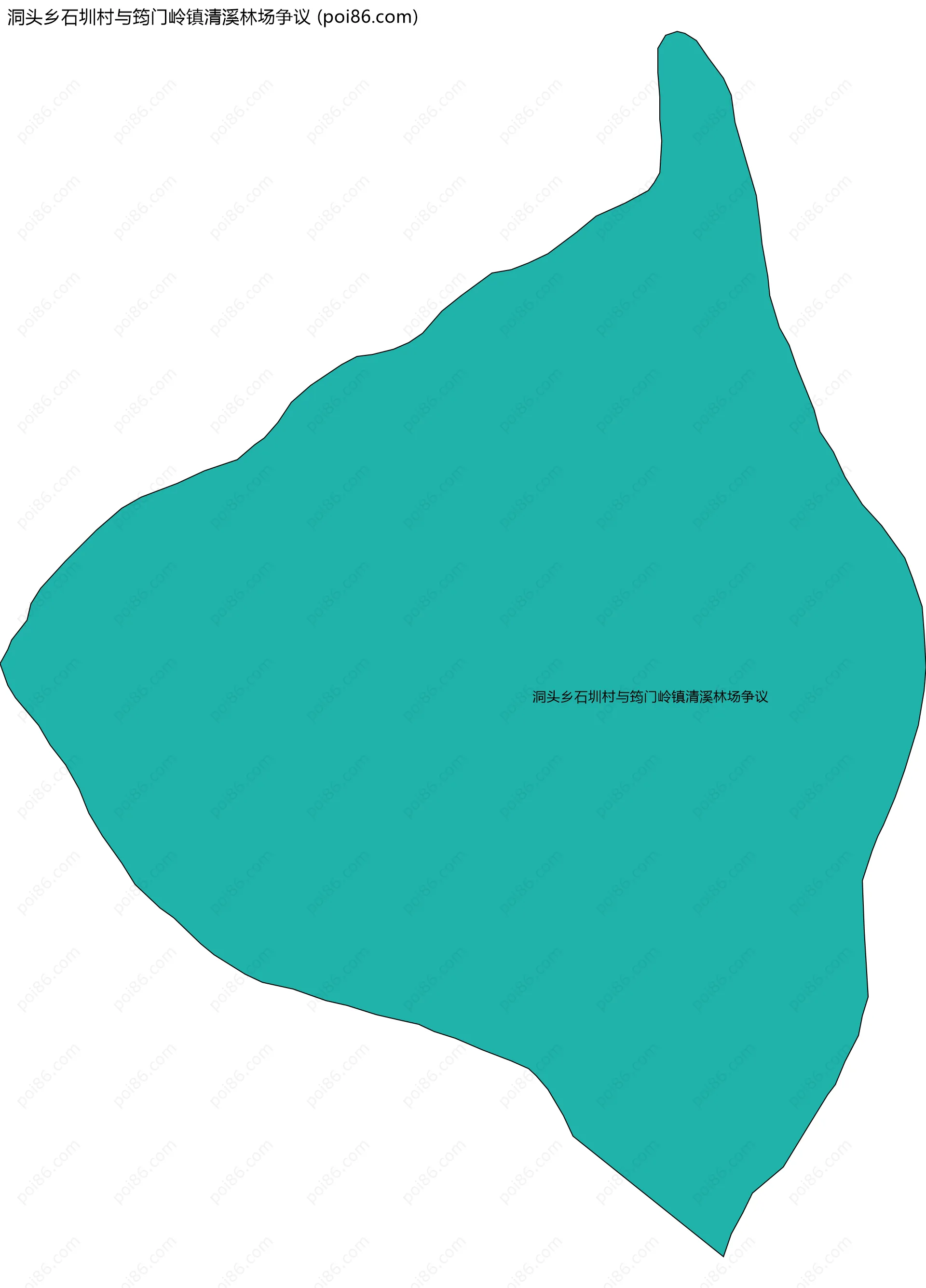 洞头乡石圳村与筠门岭镇清溪林场争议边界地图