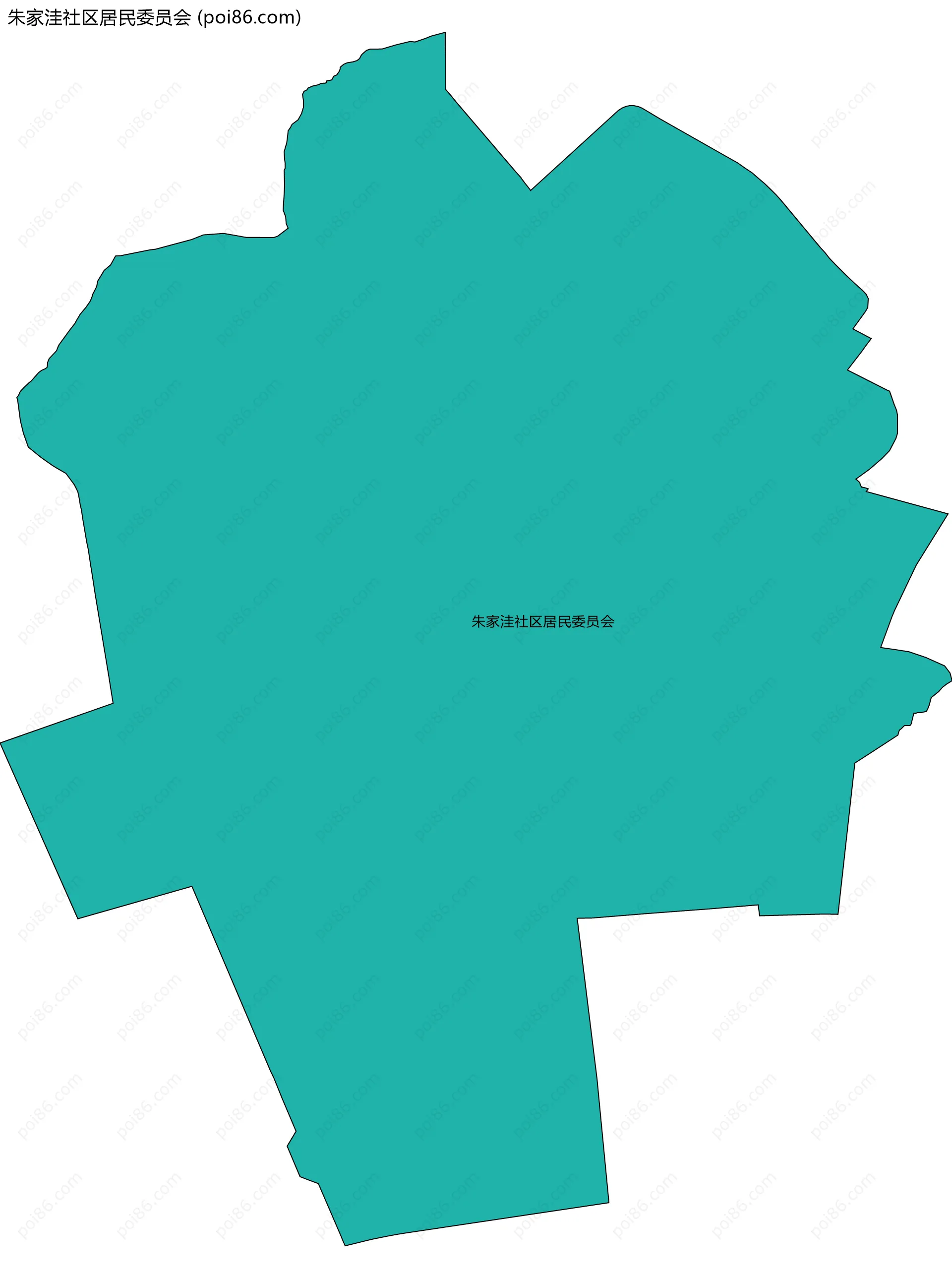 朱家洼社区居民委员会边界地图