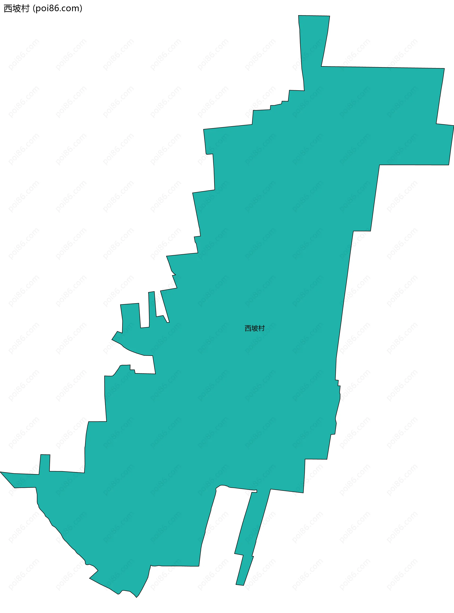 西坡村边界地图