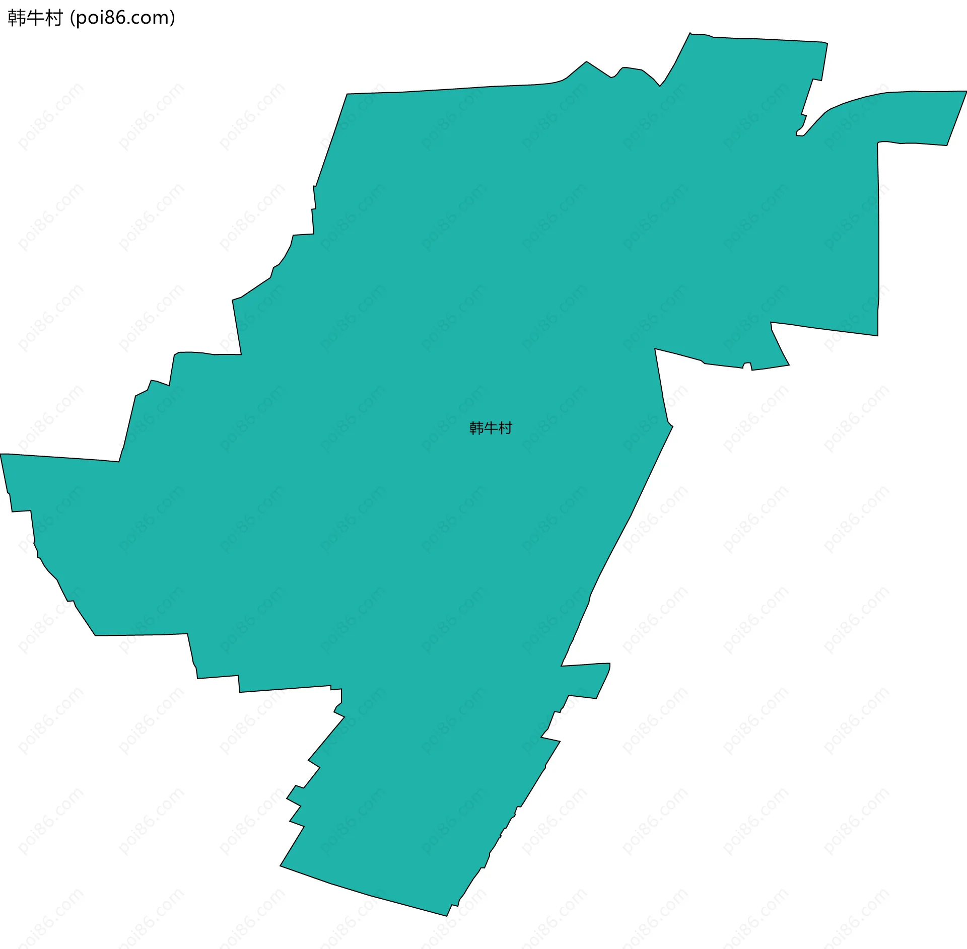 韩牛村边界地图
