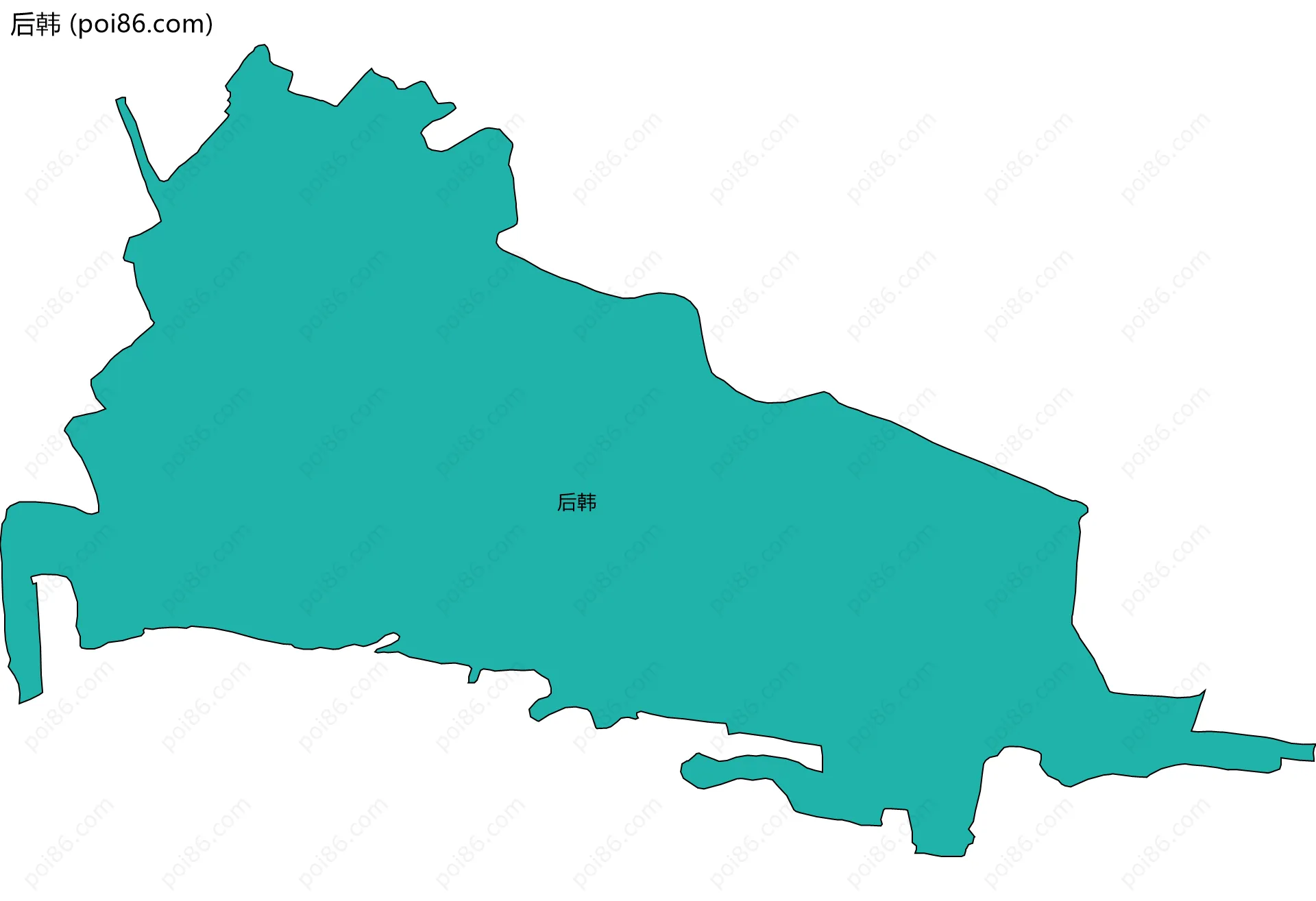后韩边界地图