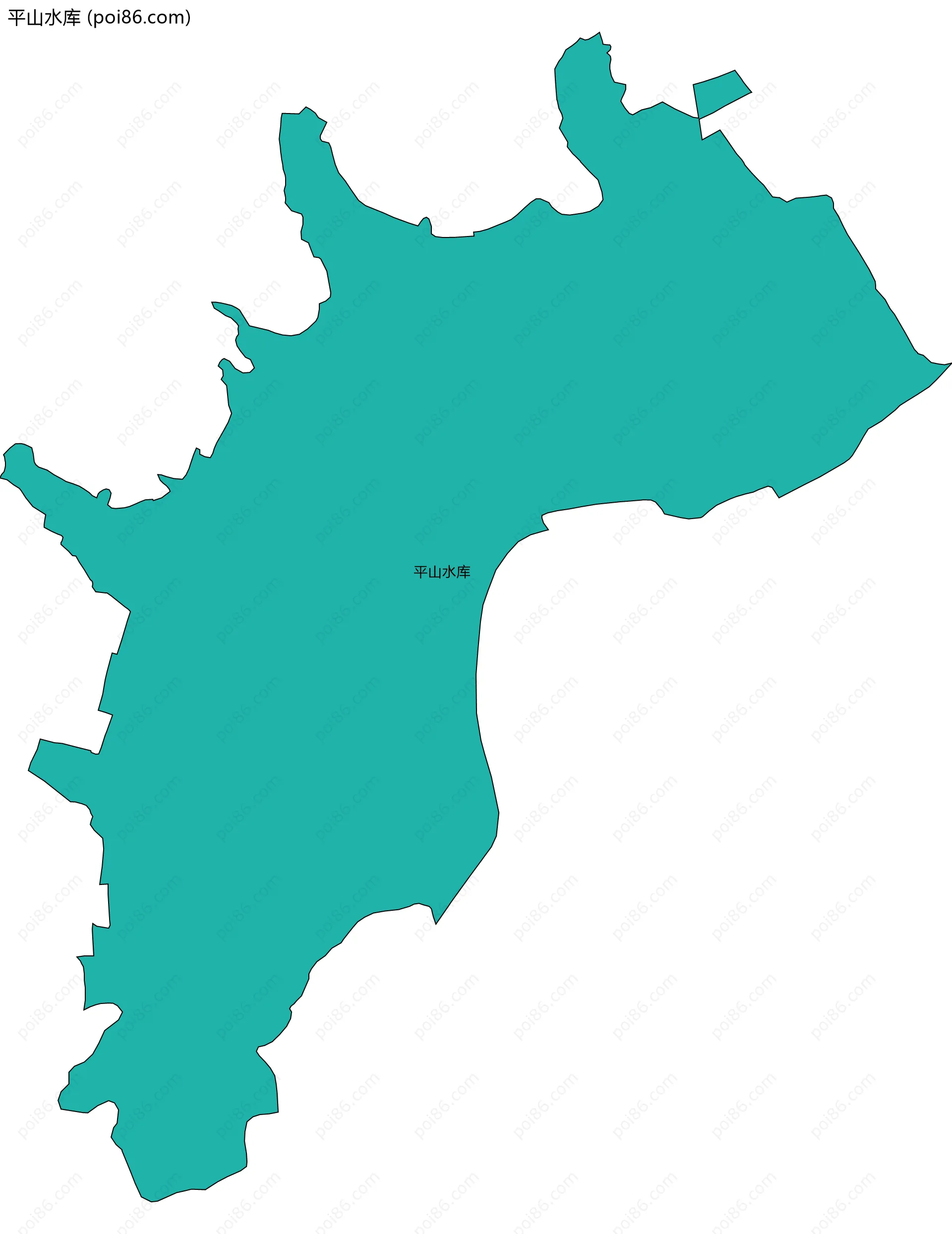 平山水库边界地图