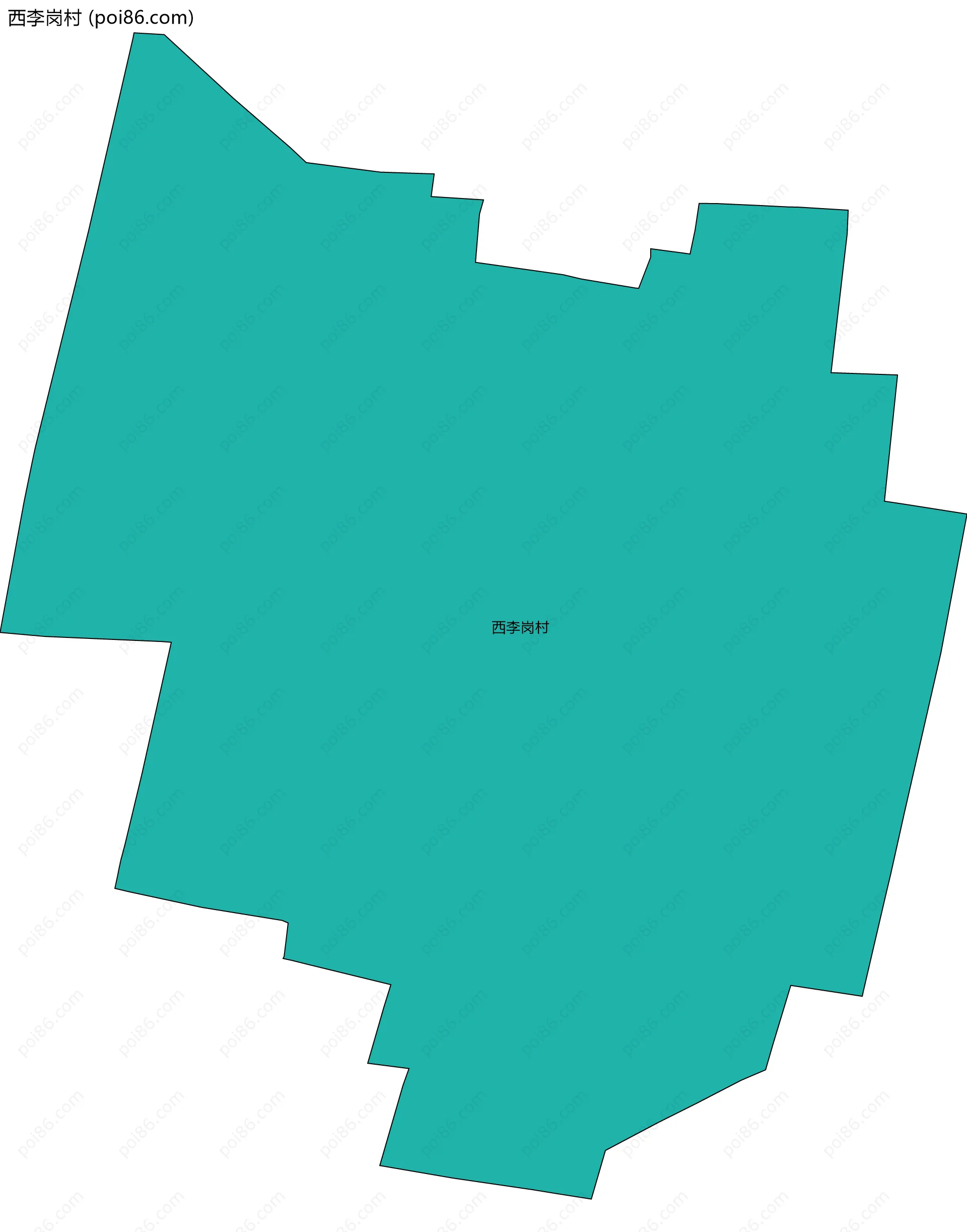 西李岗村边界地图