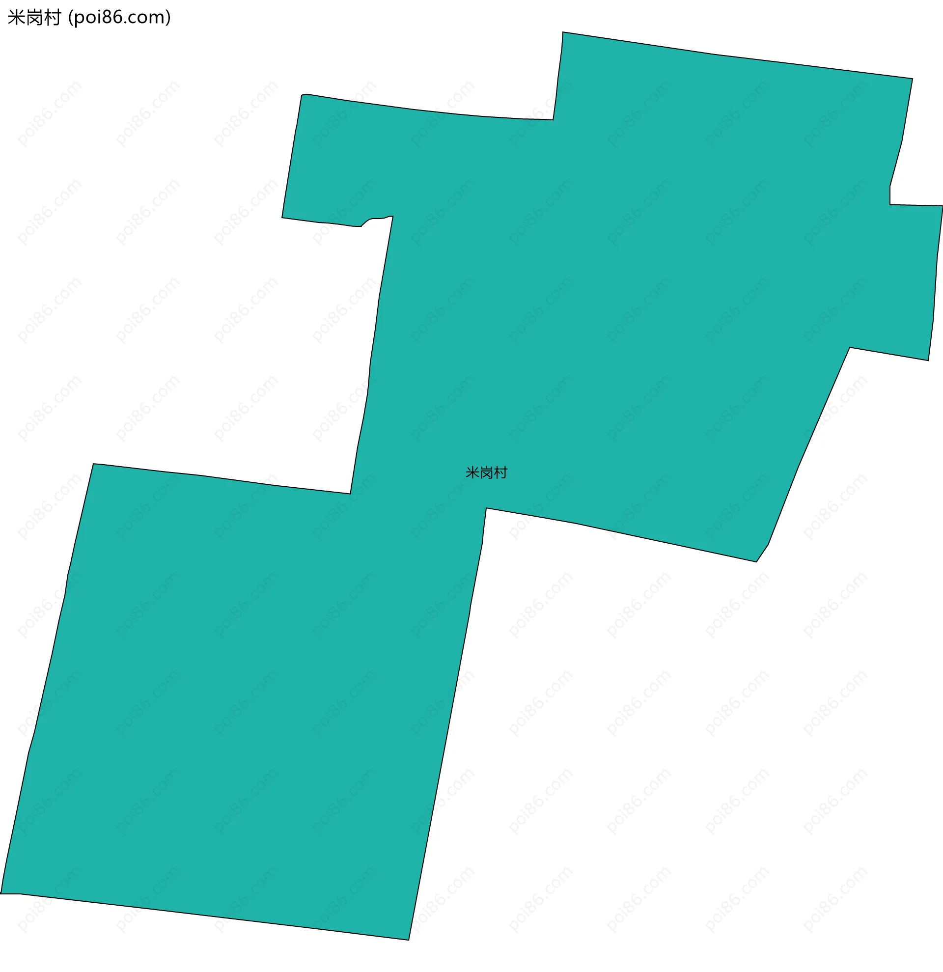 米岗村边界地图