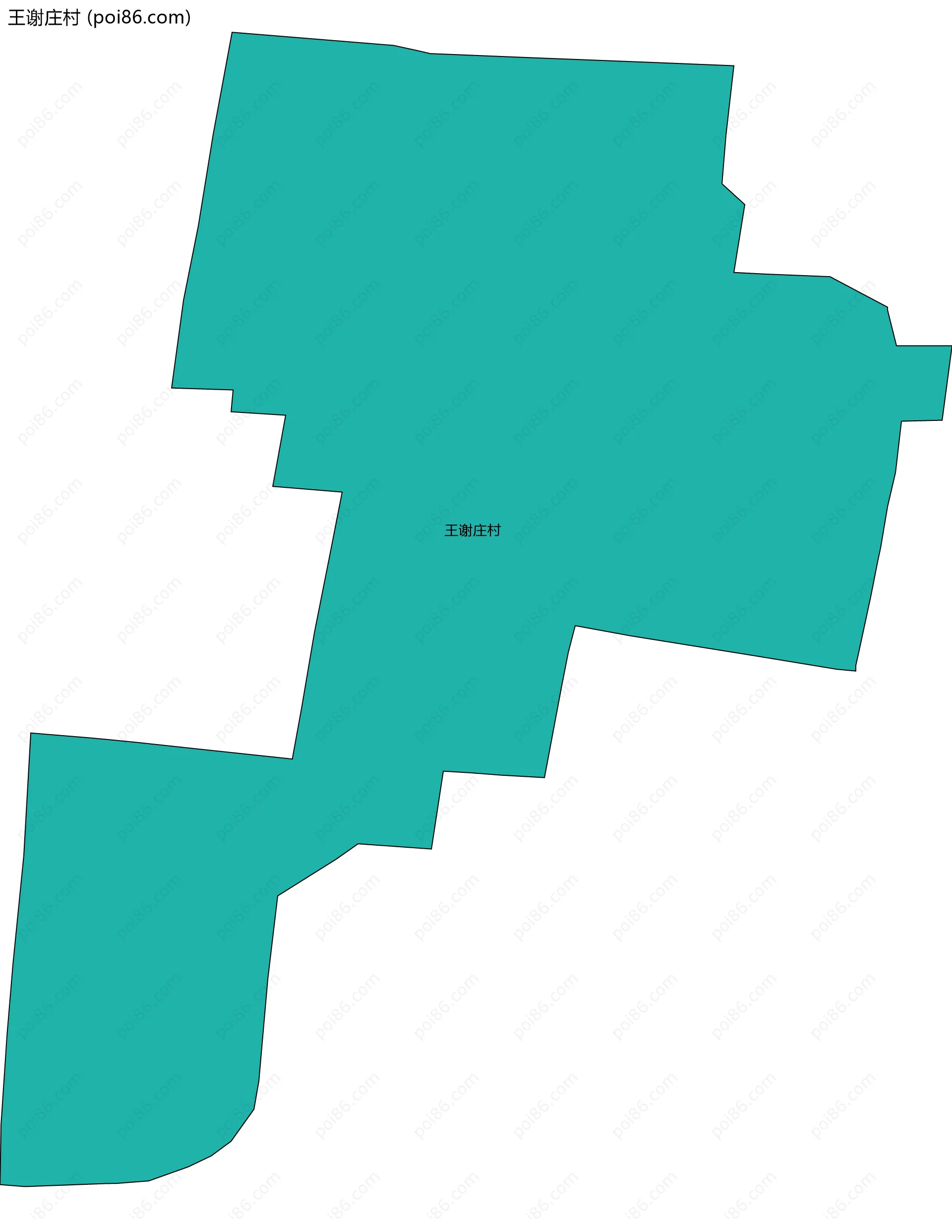 王谢庄村边界地图