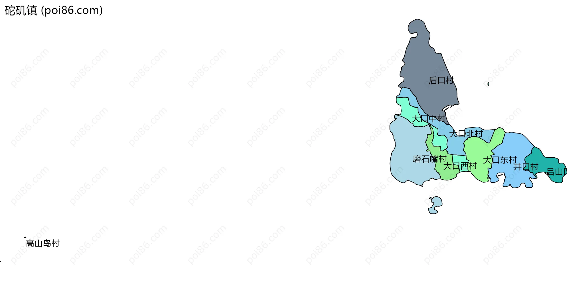 砣矶镇边界地图(五级行政区划)