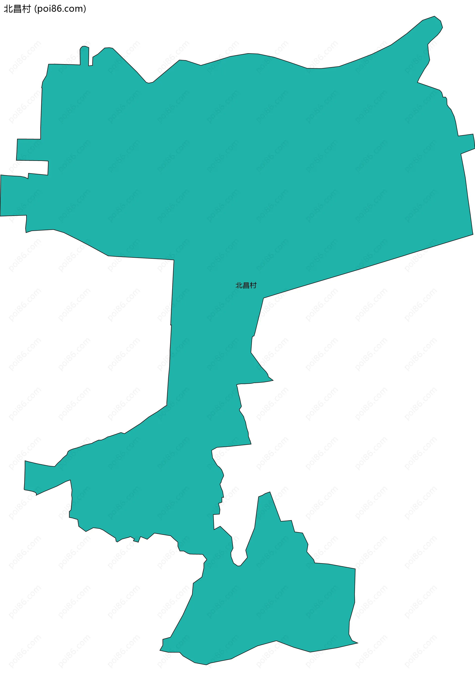 北昌村边界地图