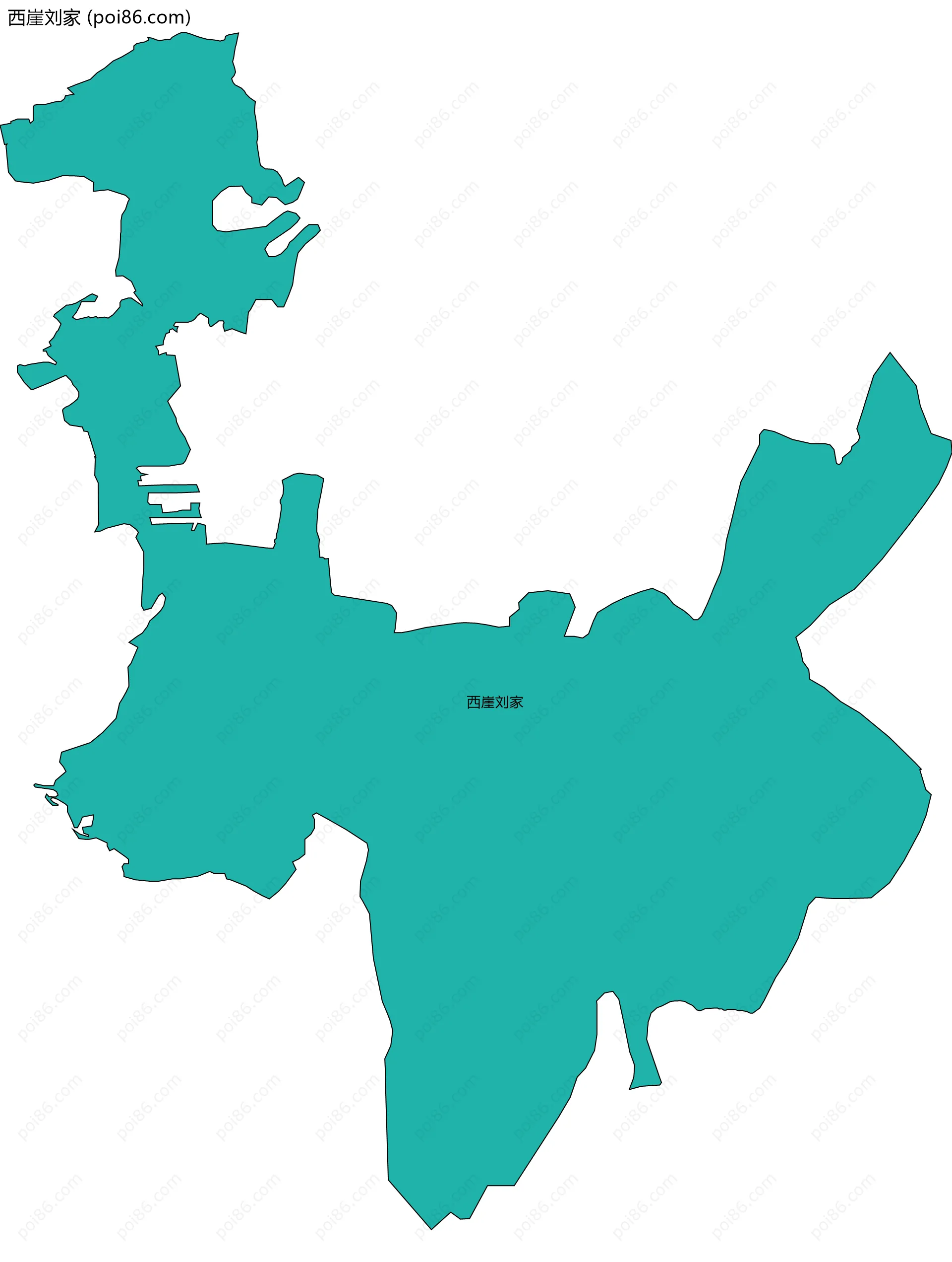 西崖刘家边界地图