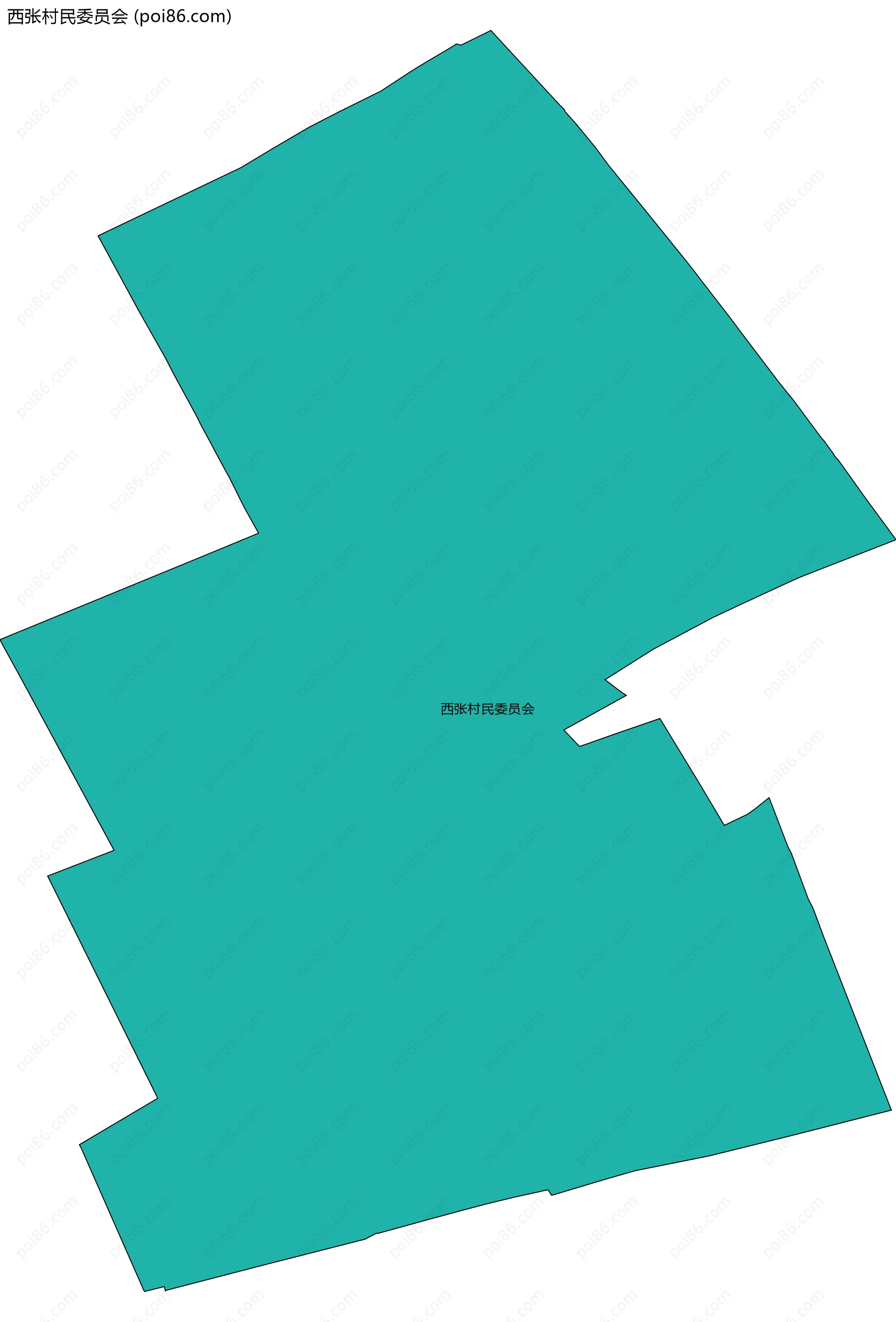 西张村民委员会边界地图
