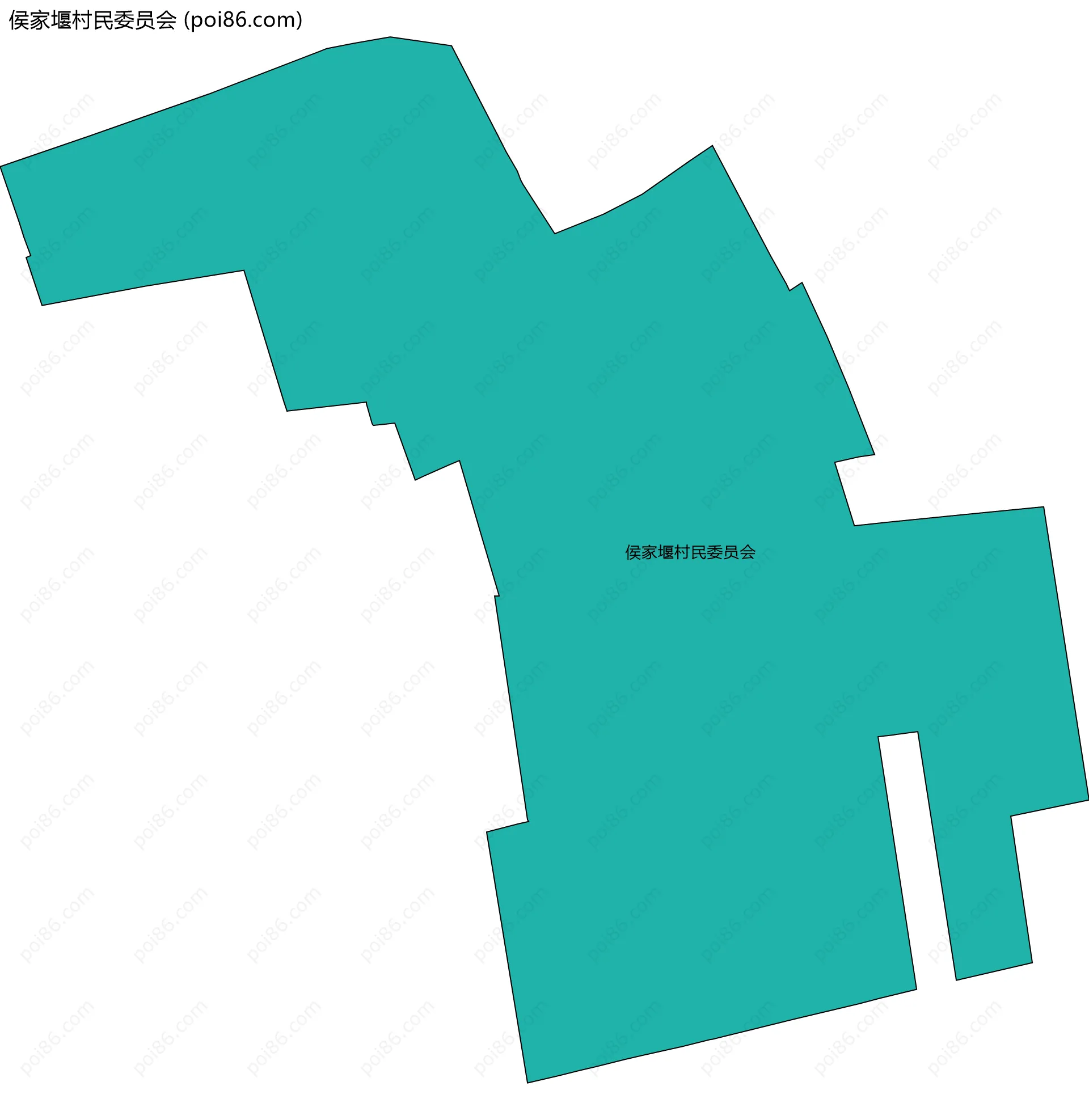 侯家堰村民委员会边界地图