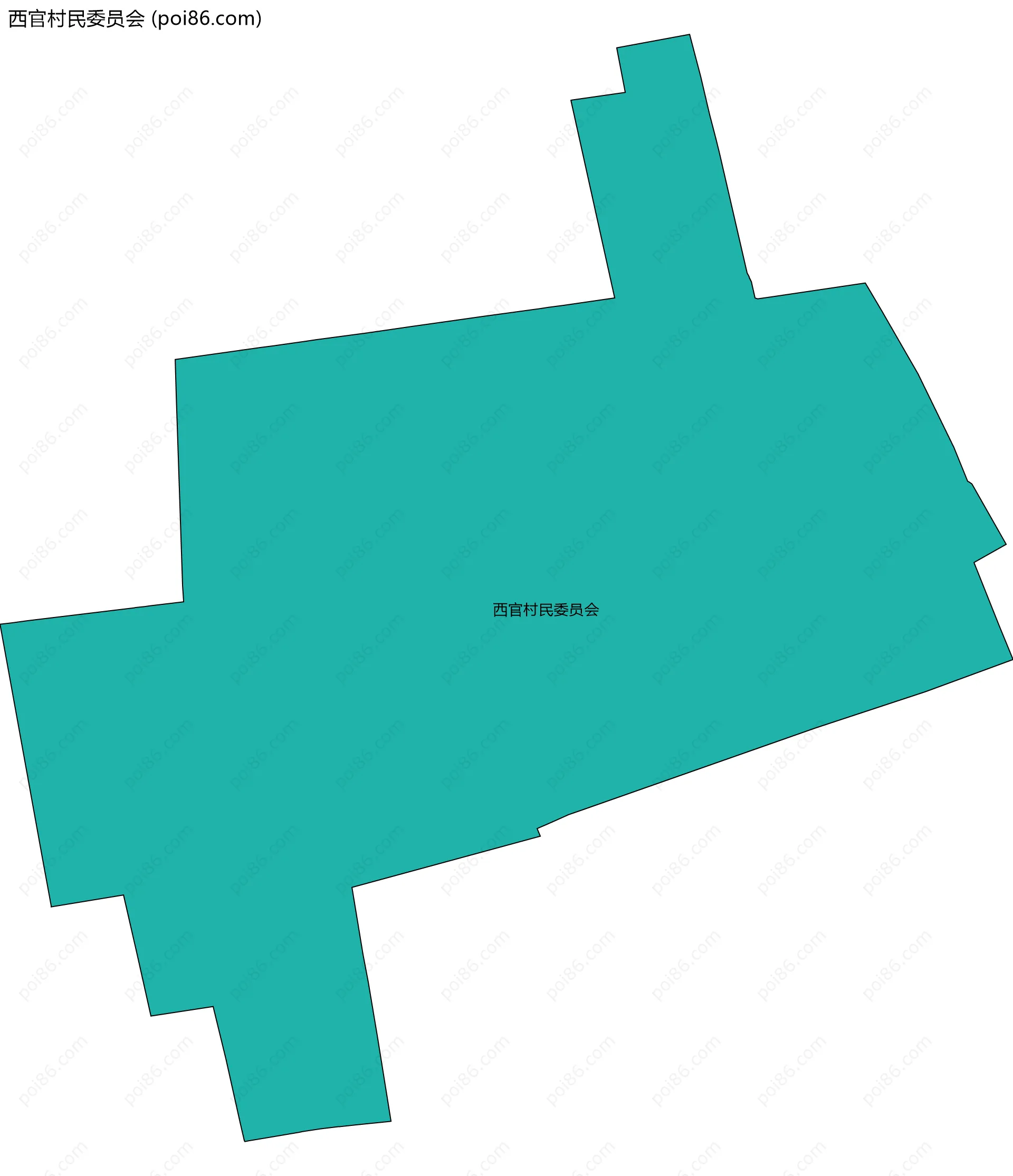 西官村民委员会边界地图
