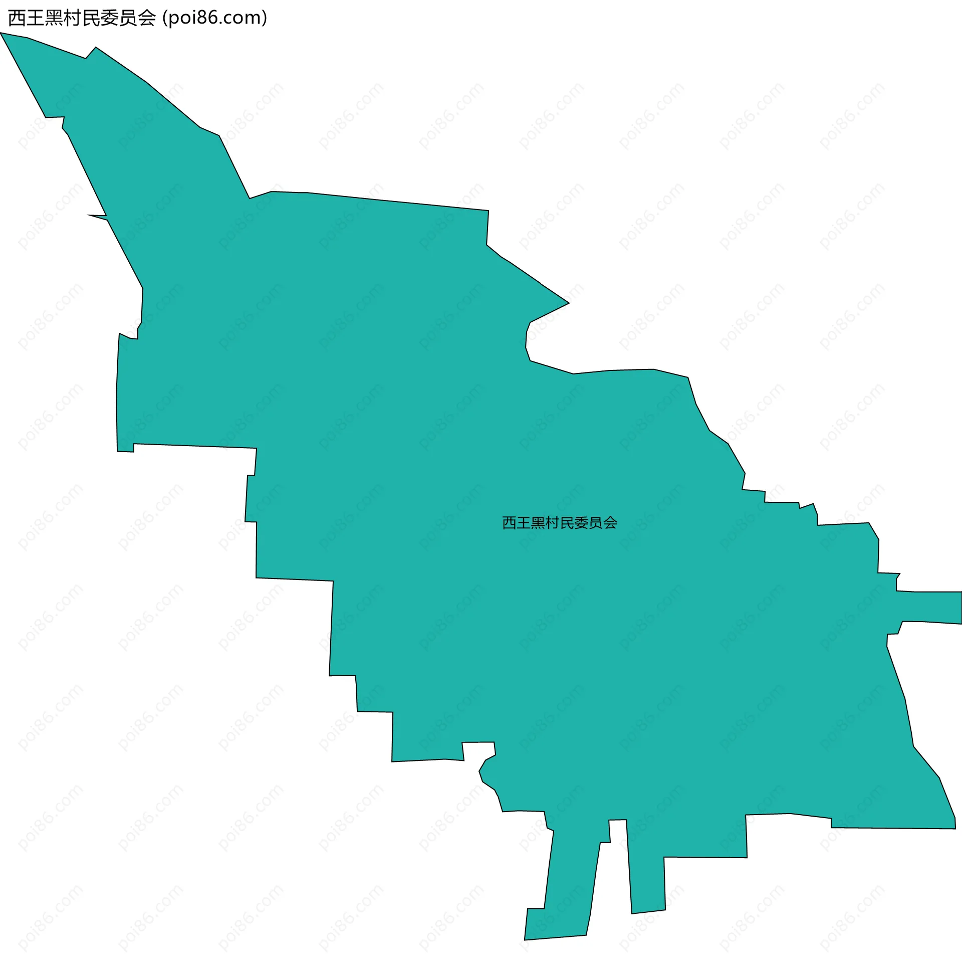 西王黑村民委员会边界地图