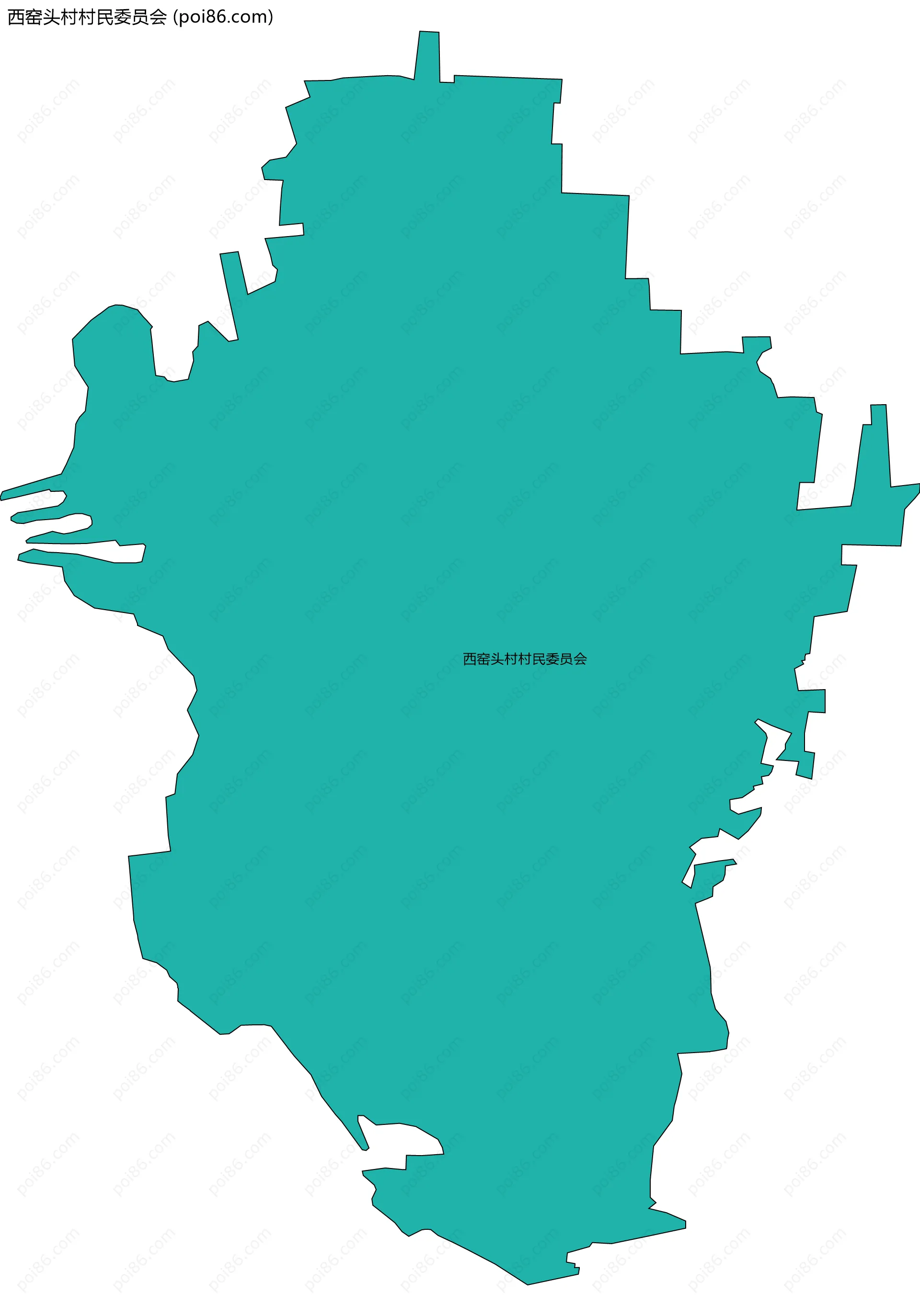 西窑头村村民委员会边界地图