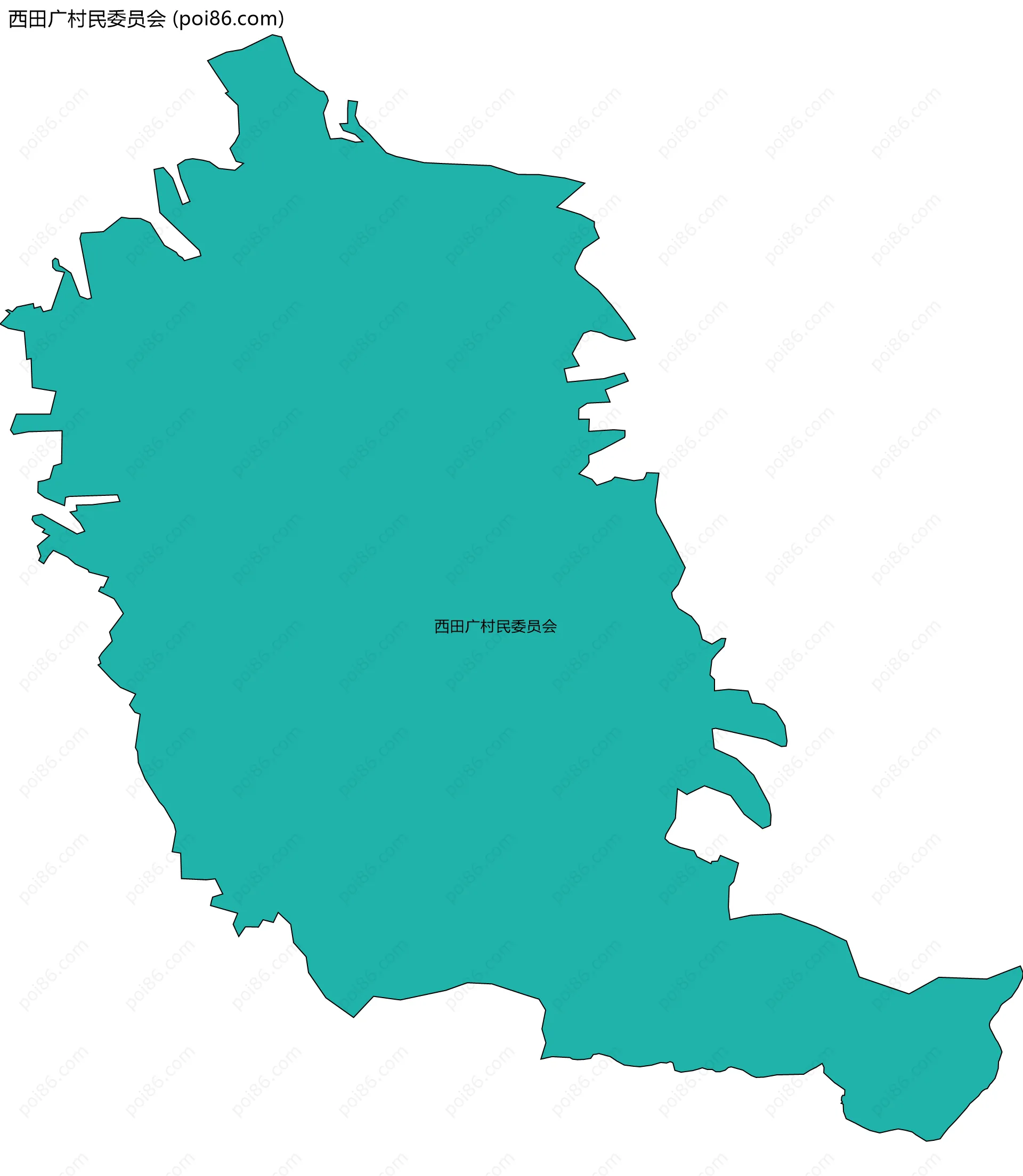 西田广村民委员会边界地图