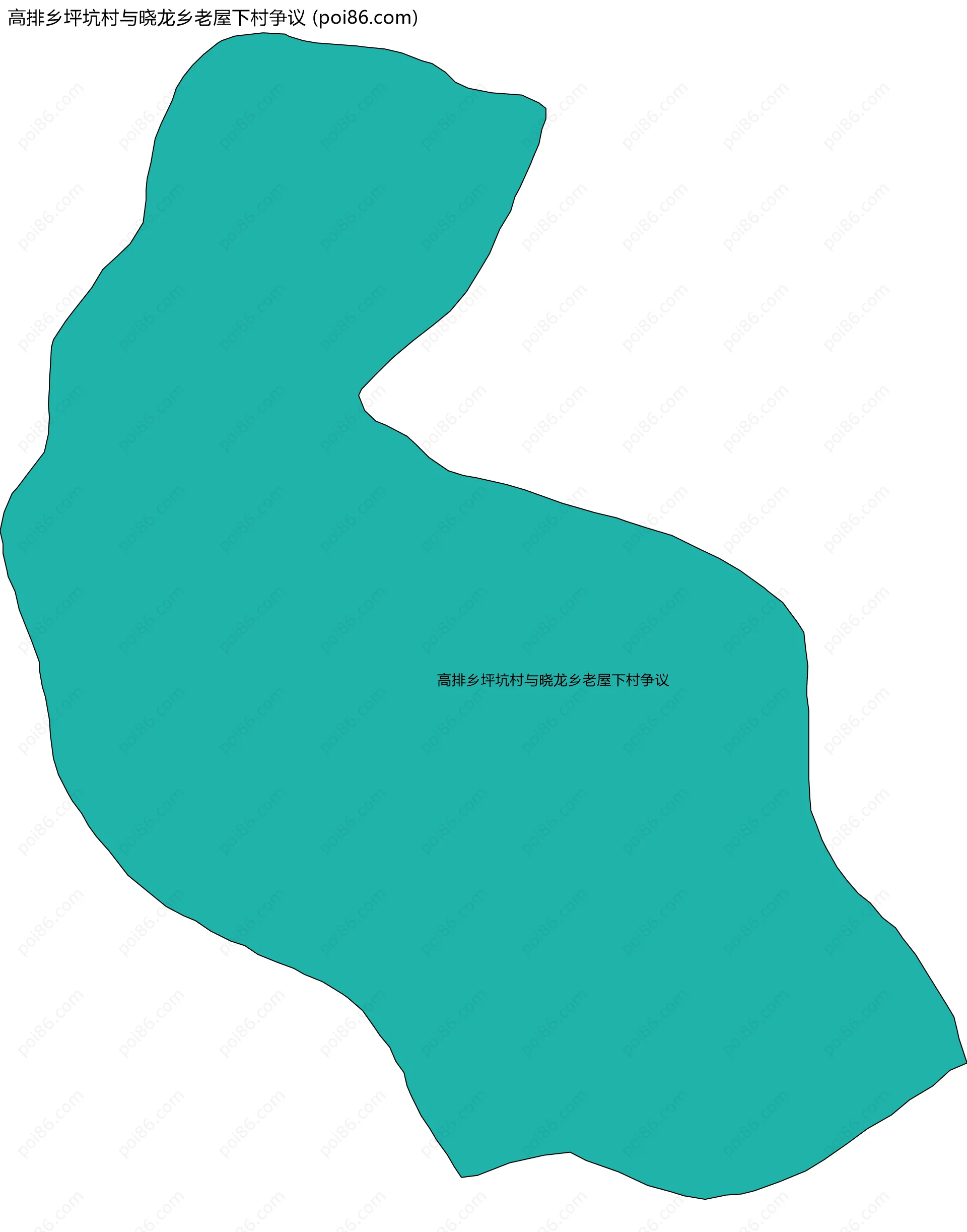 高排乡坪坑村与晓龙乡老屋下村争议边界地图