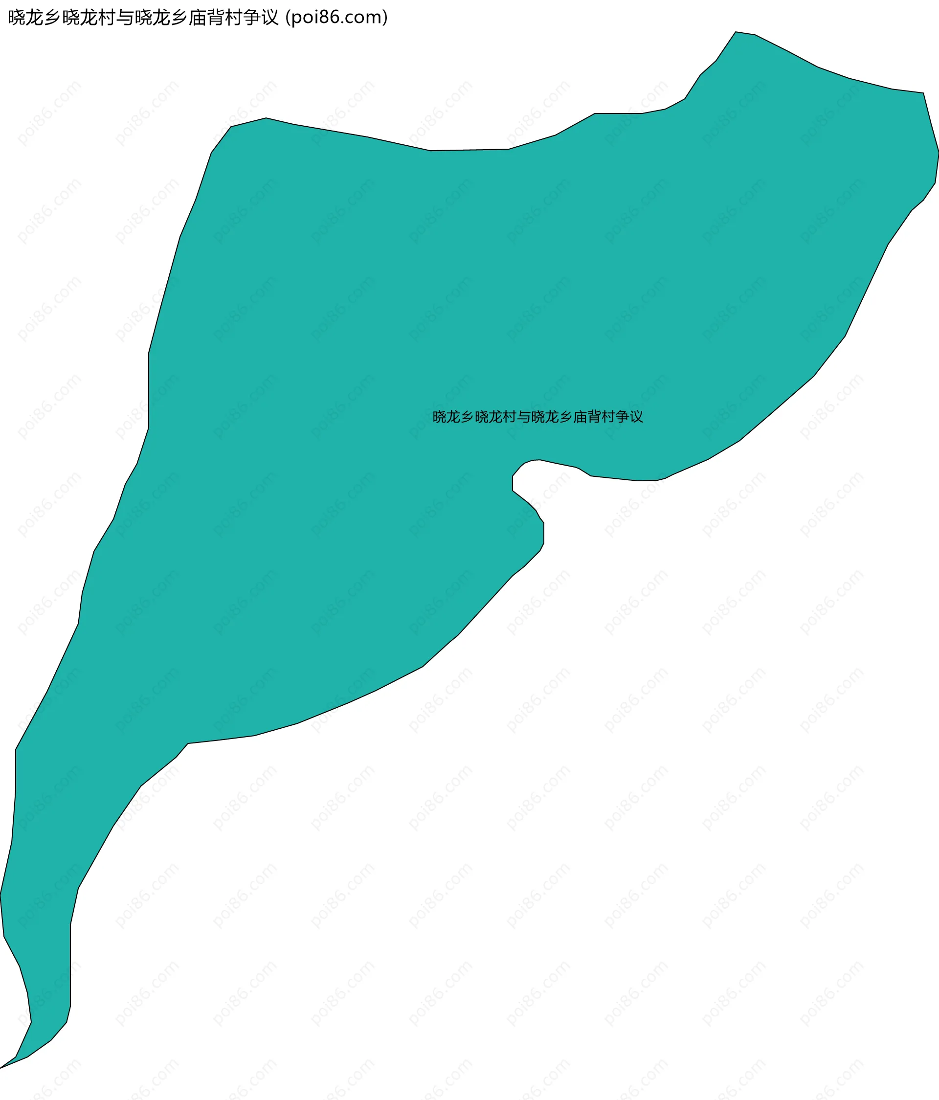 晓龙乡晓龙村与晓龙乡庙背村争议边界地图