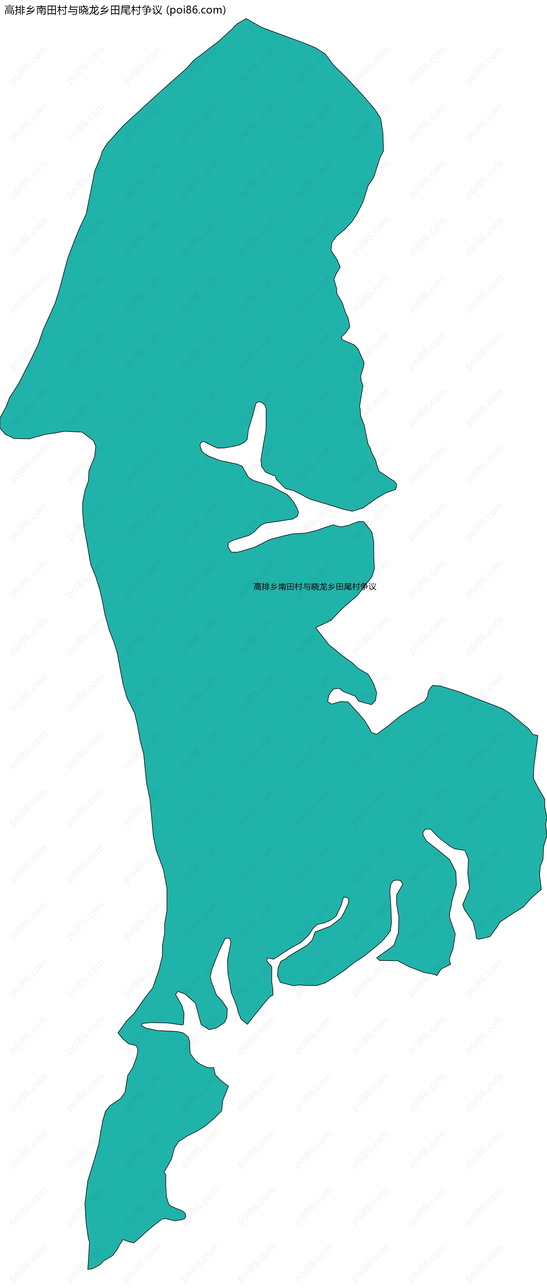 高排乡南田村与晓龙乡田尾村争议边界地图