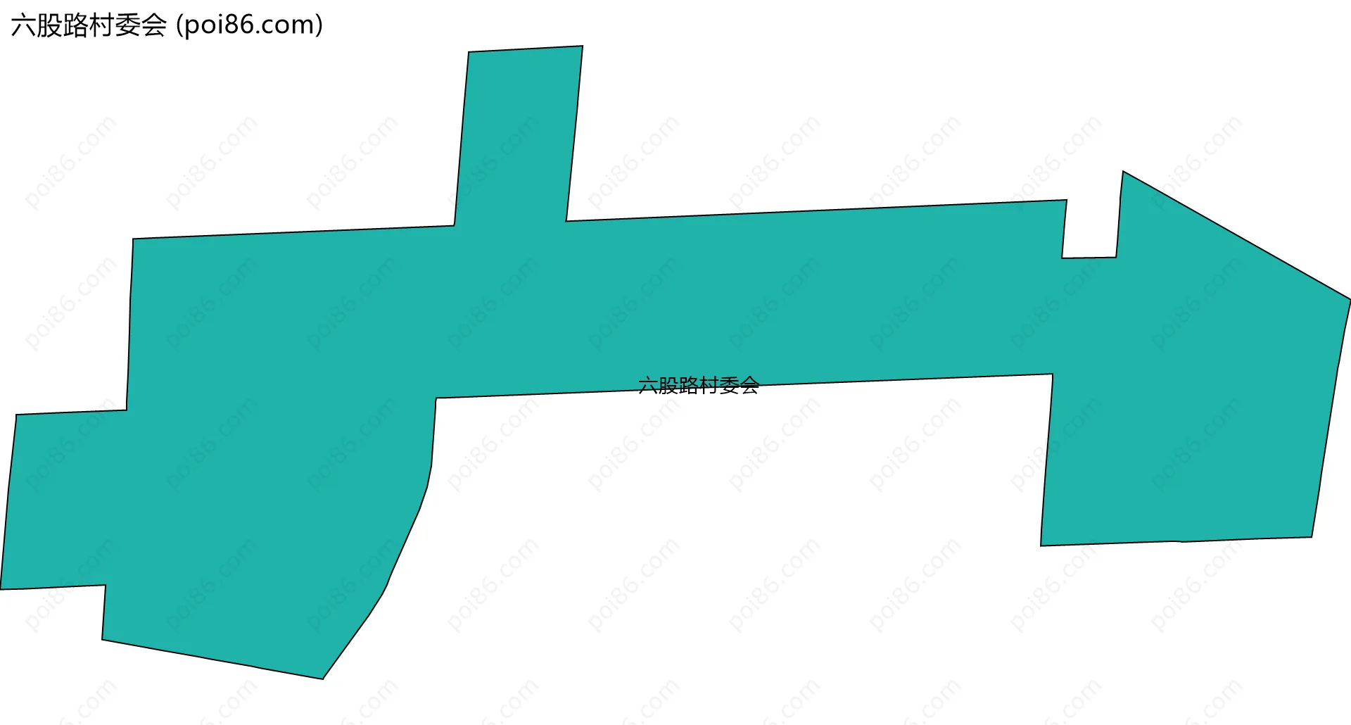 六股路村委会边界地图