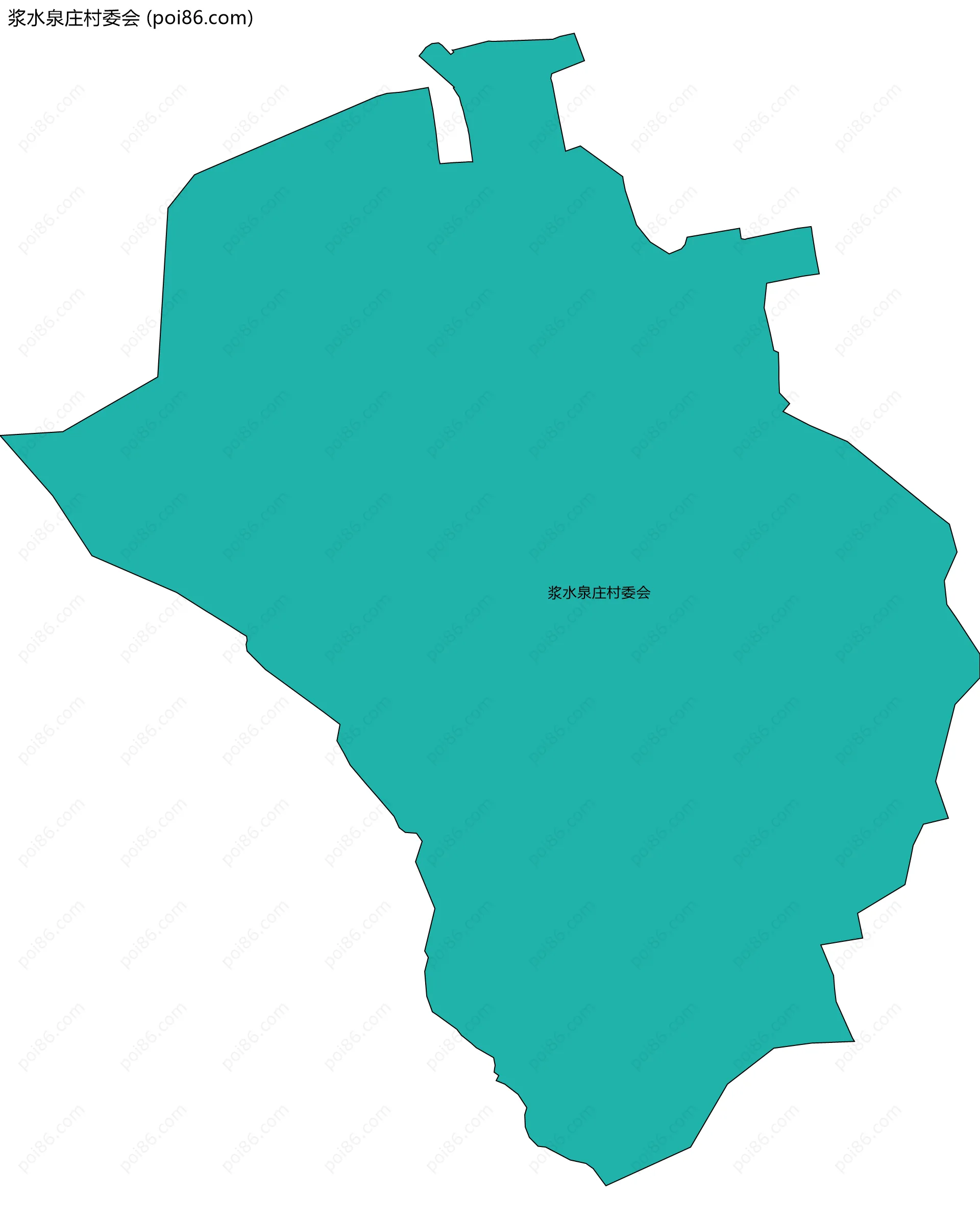 浆水泉庄村委会边界地图