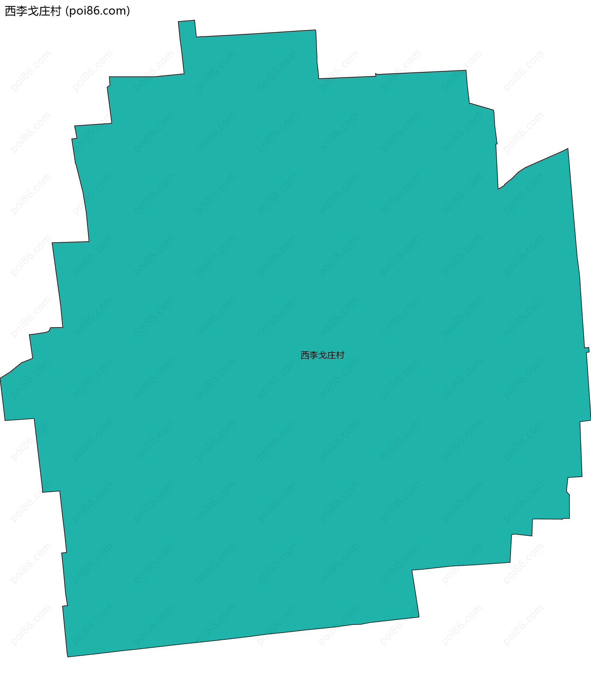 西李戈庄村边界地图