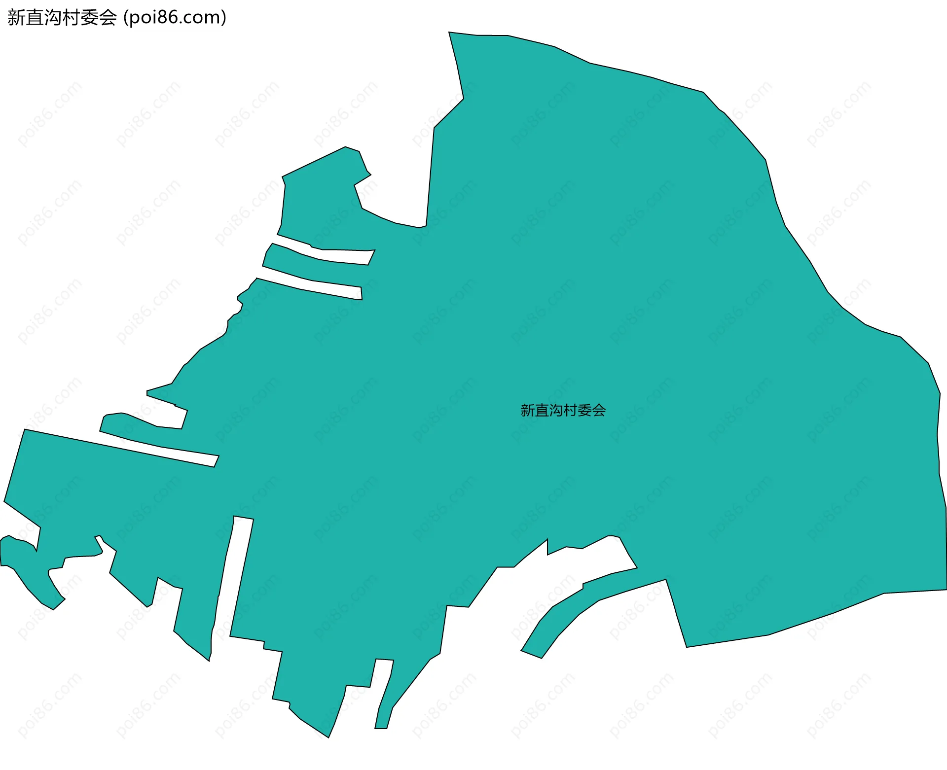 新直沟村委会边界地图