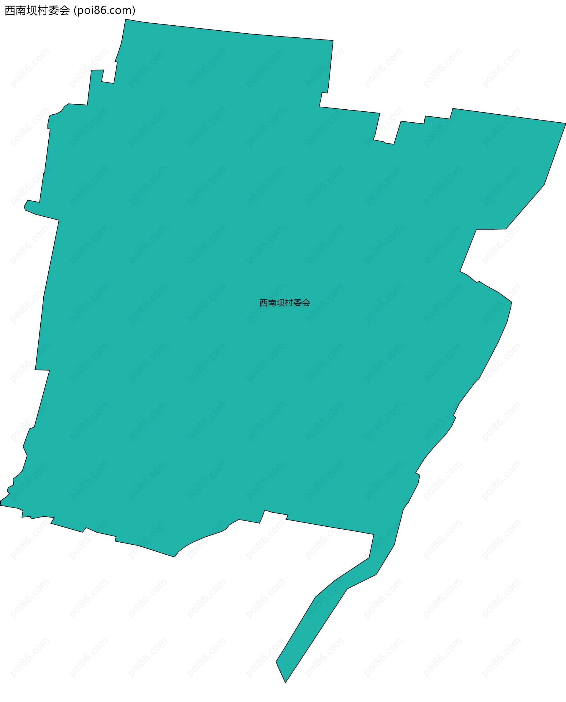 西南坝村委会边界地图