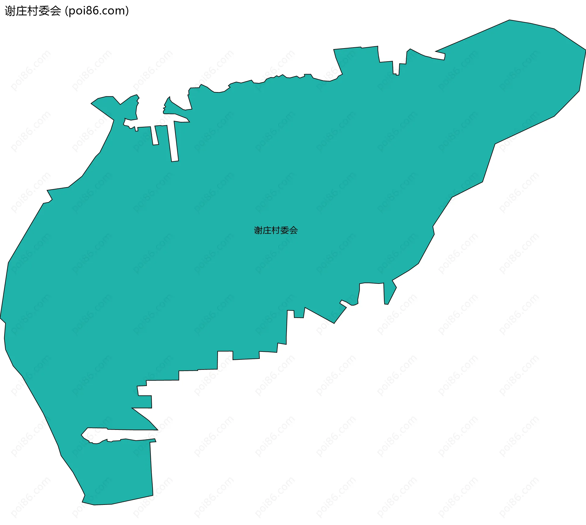 谢庄村委会边界地图