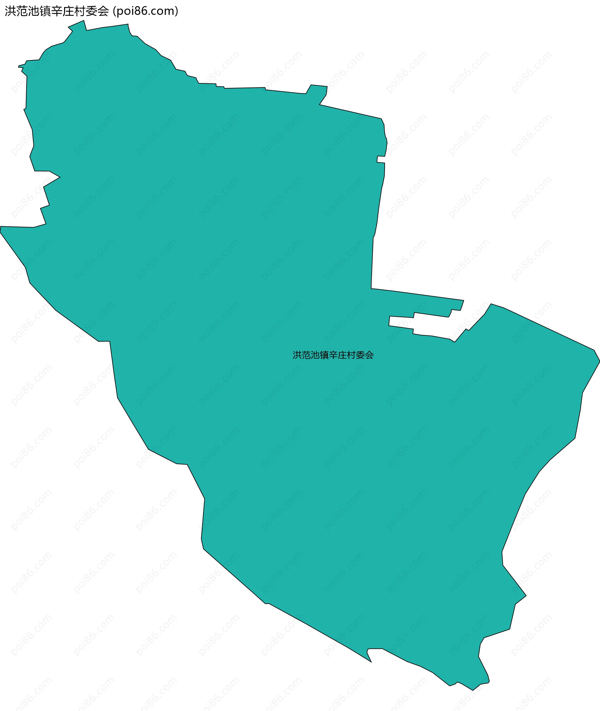 洪范池镇辛庄村委会边界地图