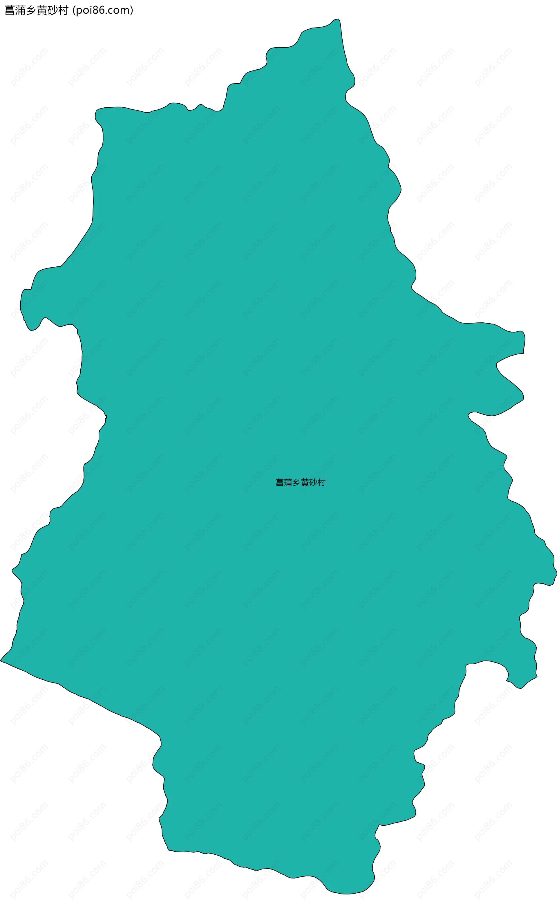 菖蒲乡黄砂村边界地图