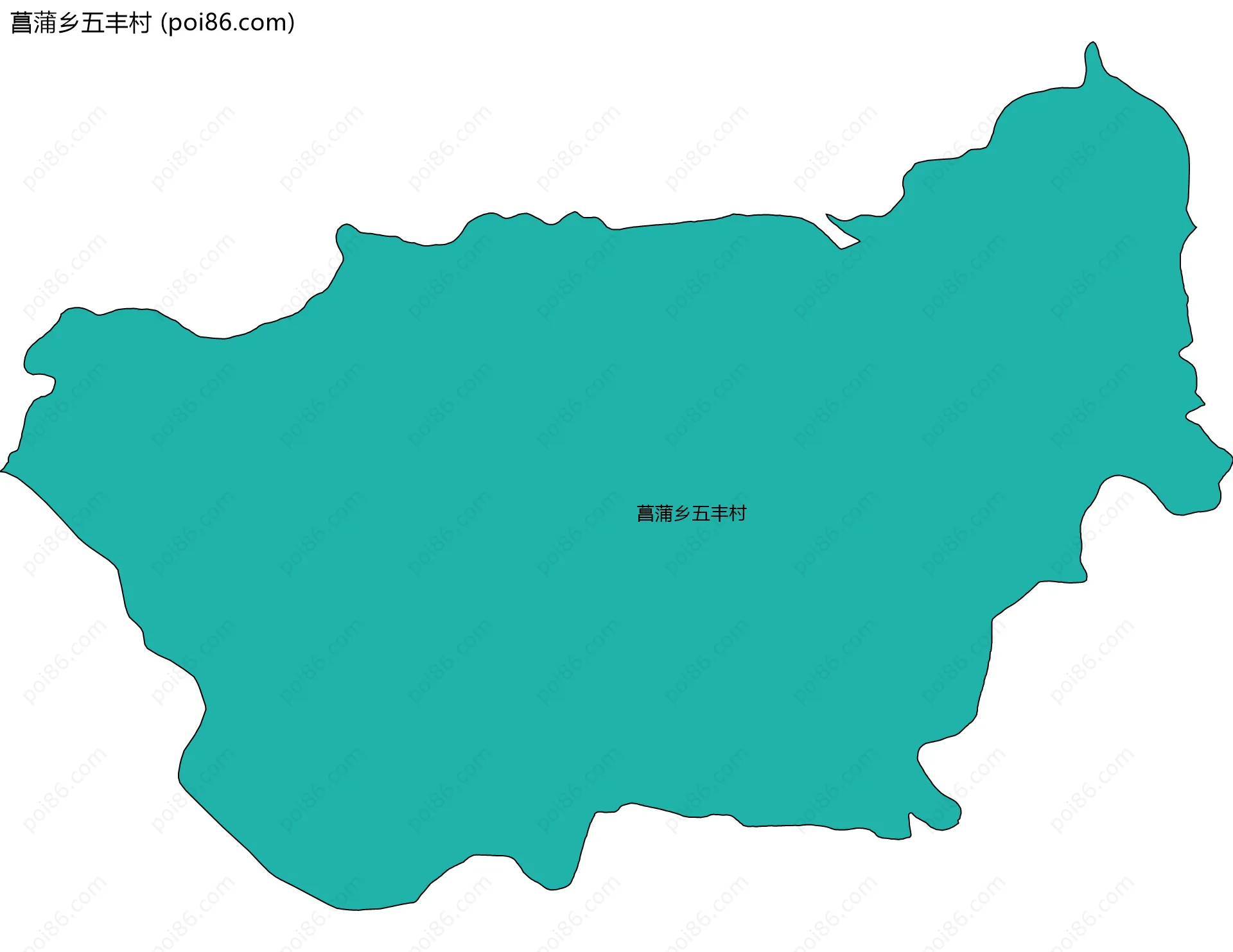菖蒲乡五丰村边界地图
