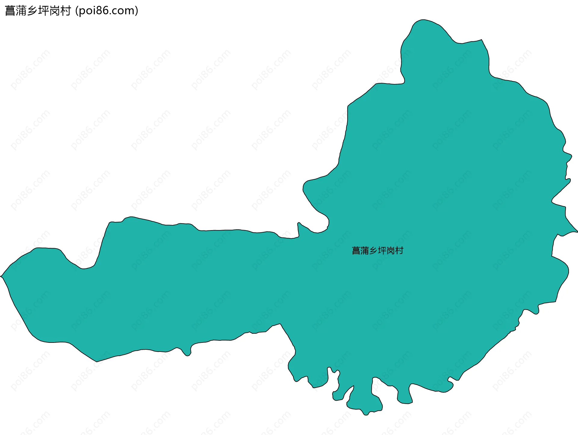 菖蒲乡坪岗村边界地图