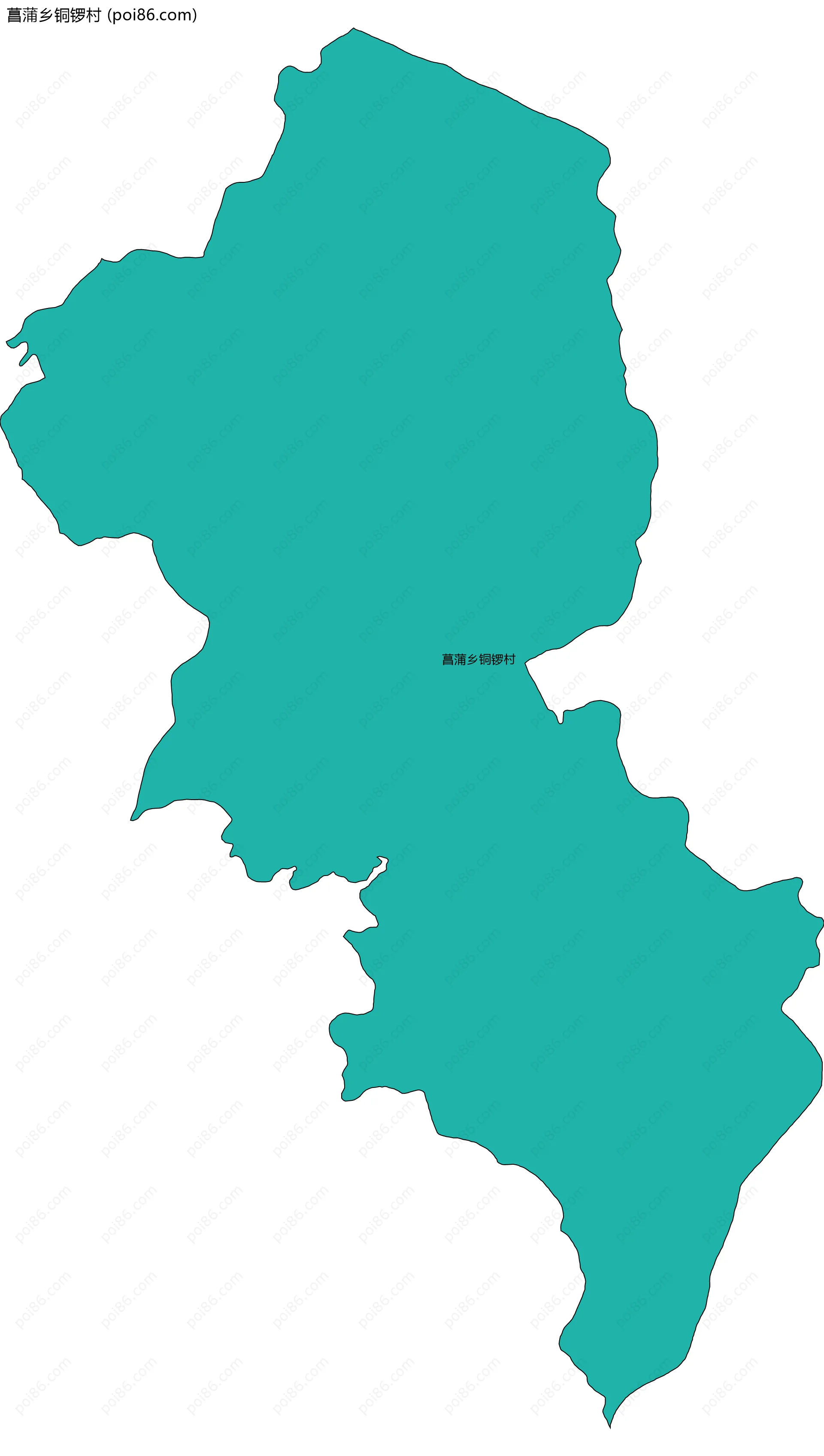 菖蒲乡铜锣村边界地图