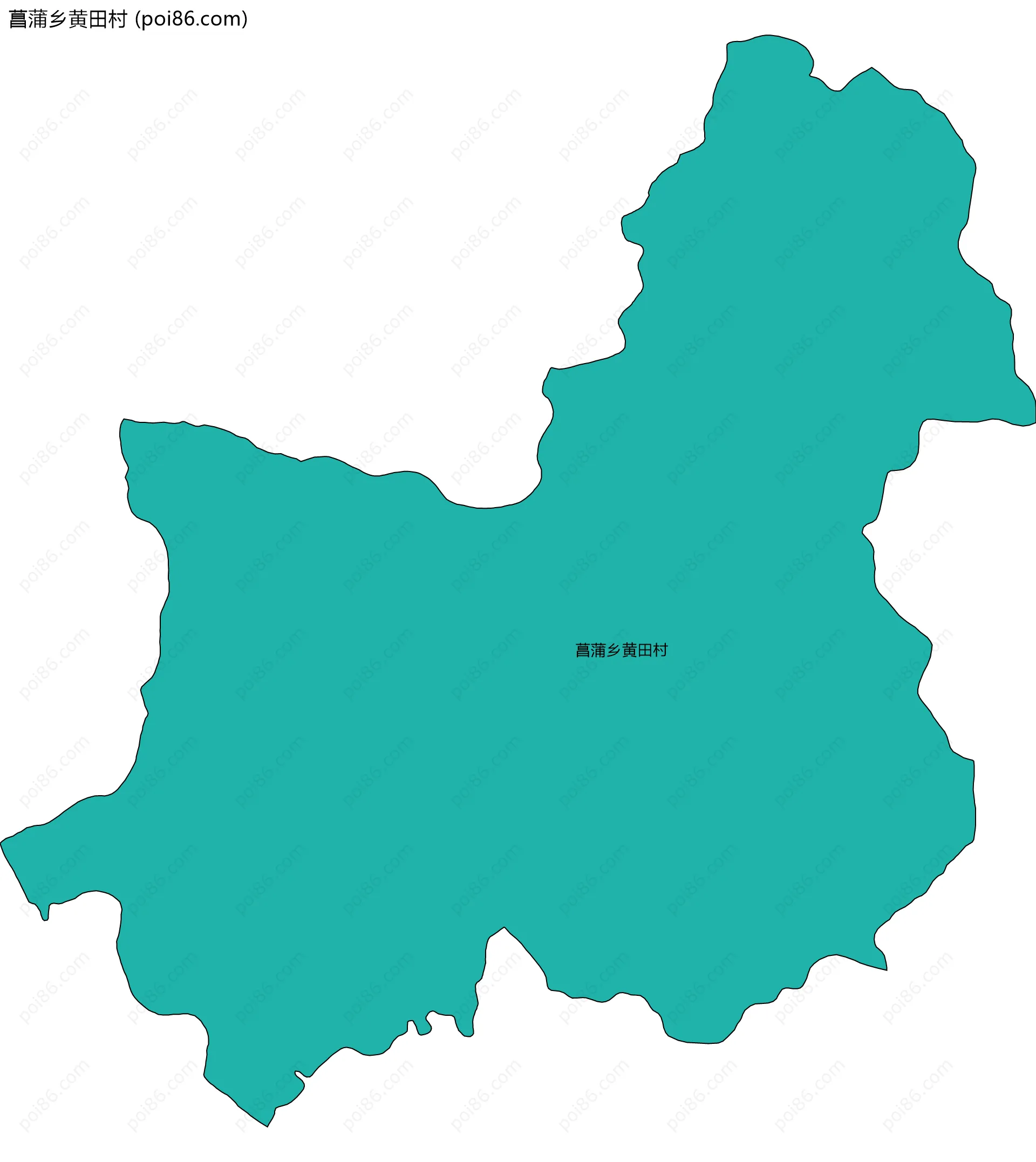 菖蒲乡黄田村边界地图
