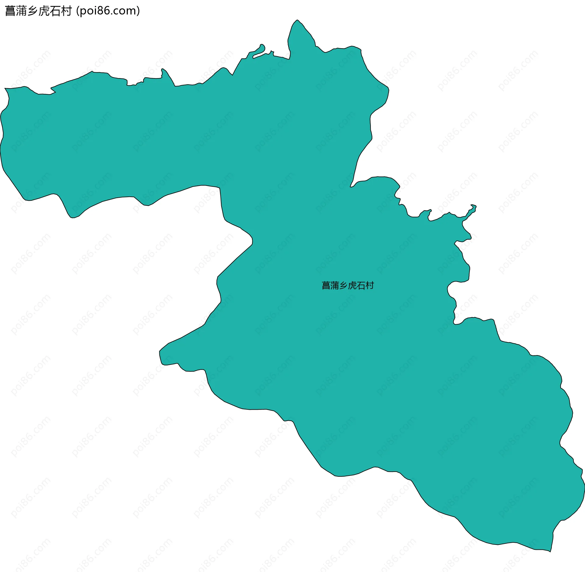 菖蒲乡虎石村边界地图