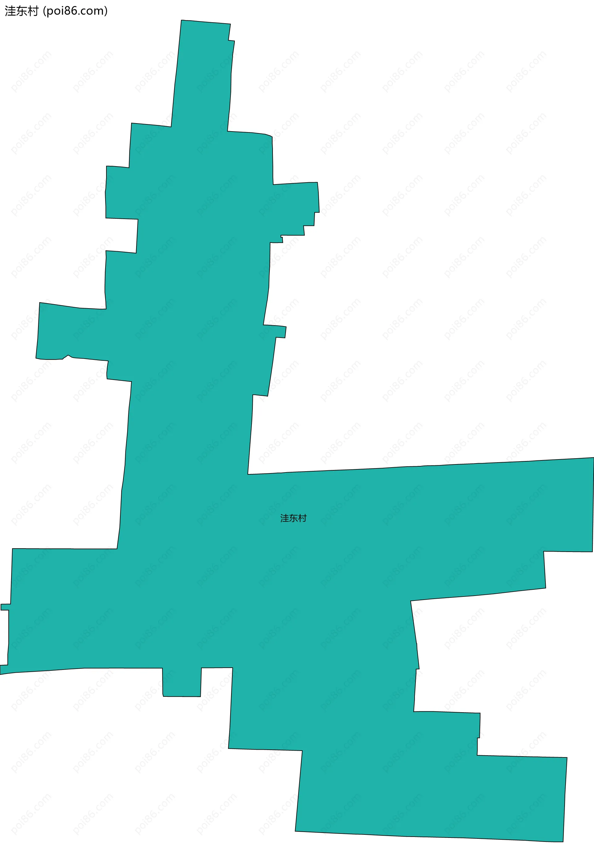 洼东村边界地图