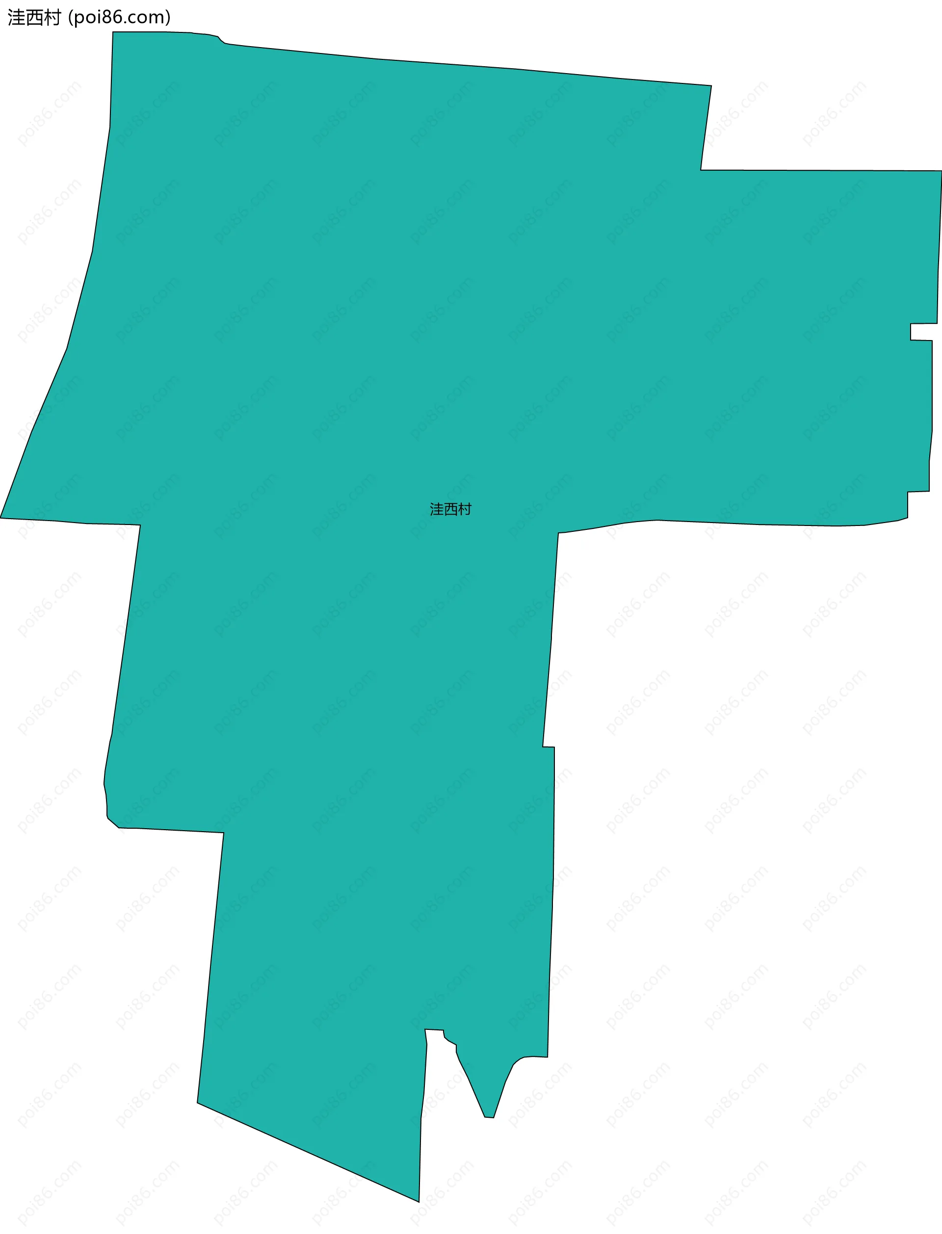 洼西村边界地图