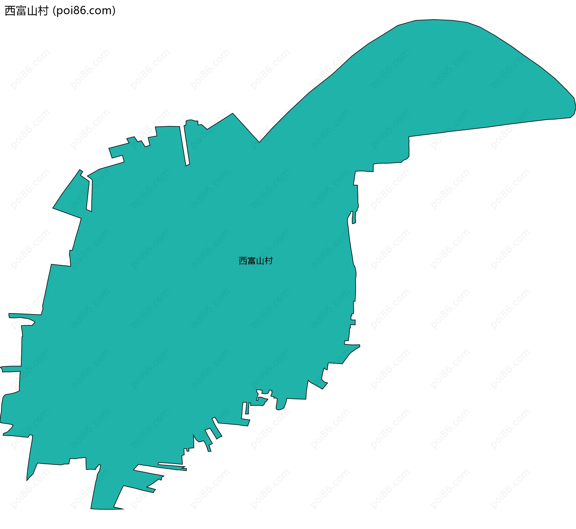 西富山村边界地图