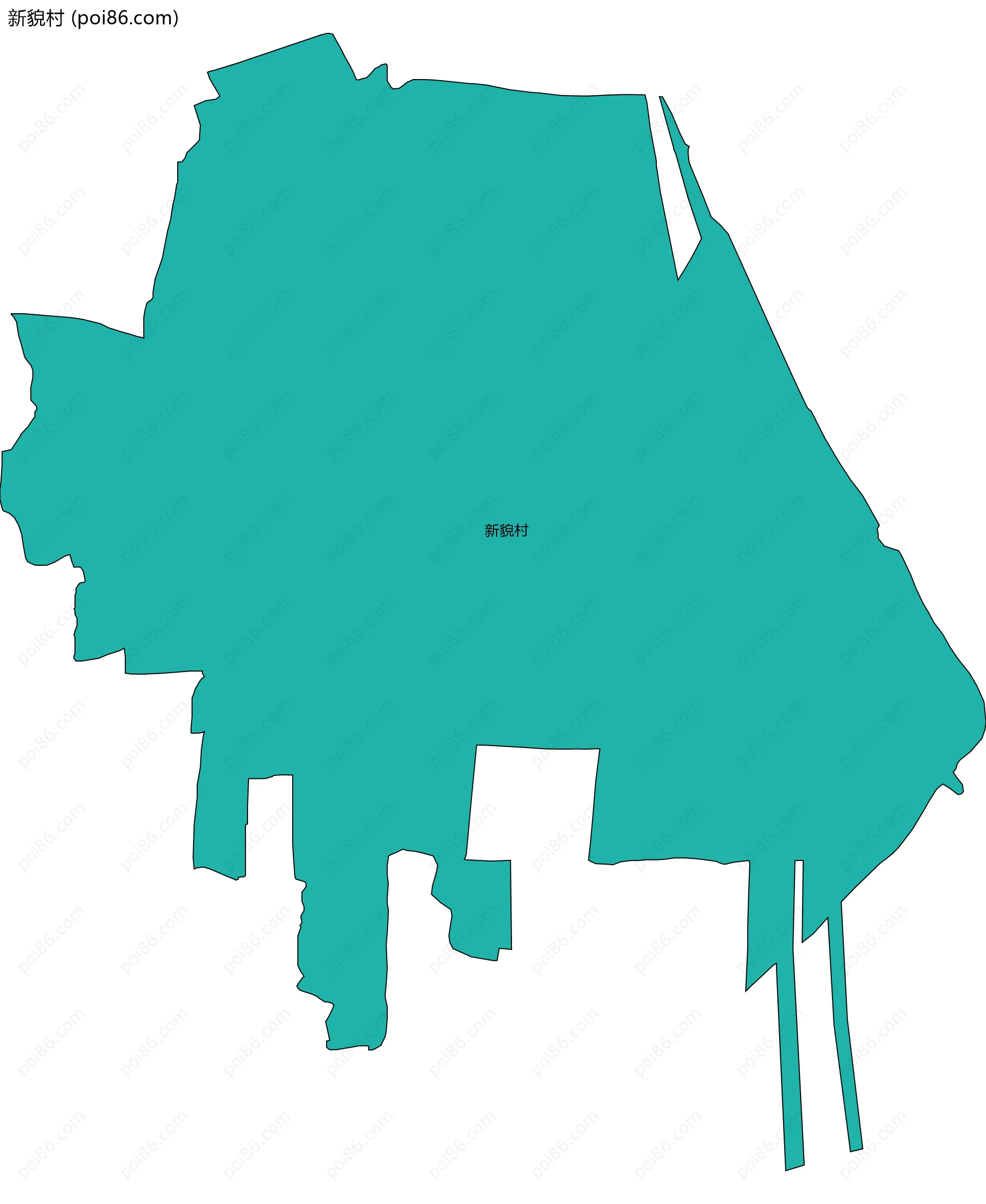 新貌村边界地图