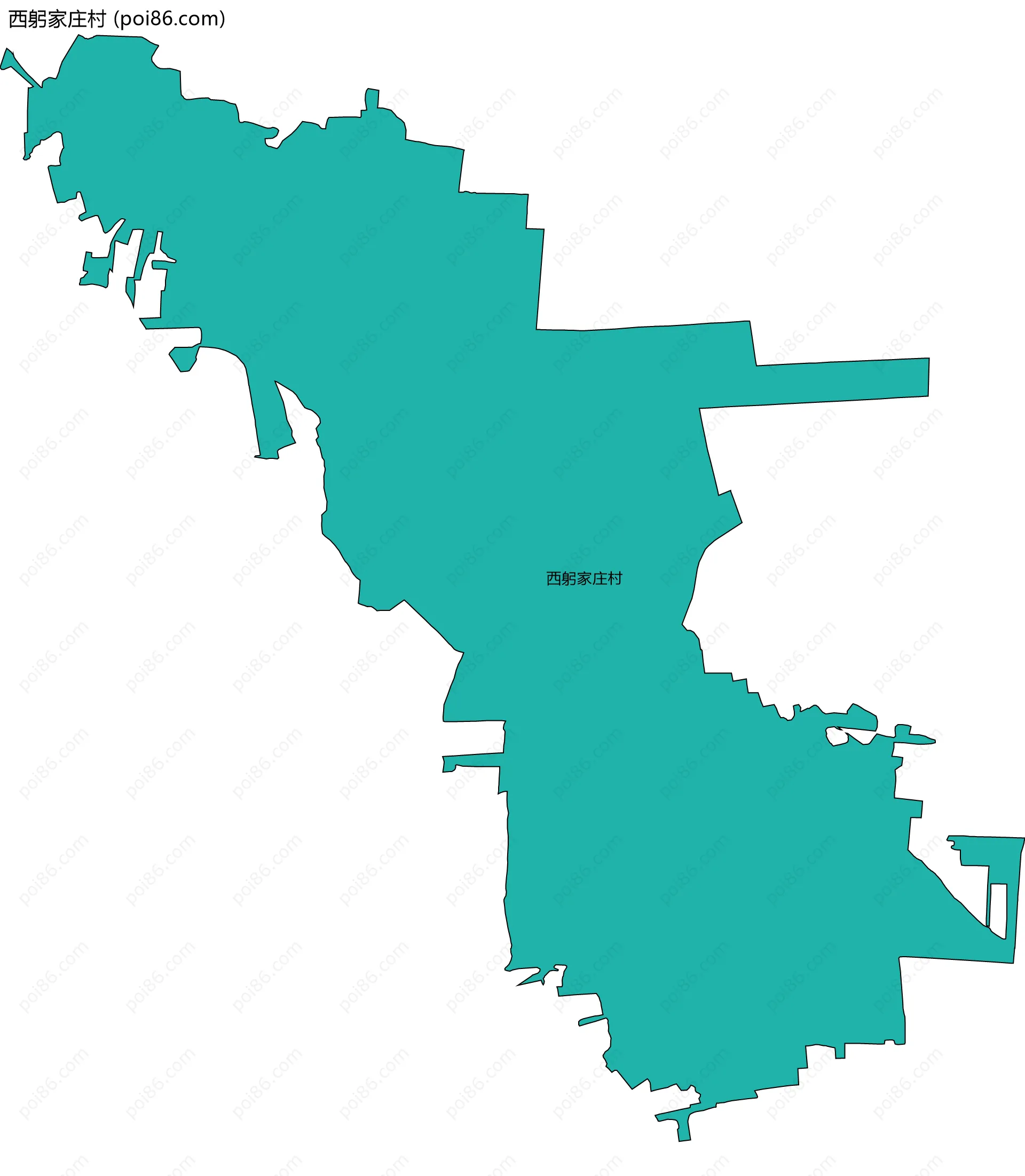 西躬家庄村边界地图