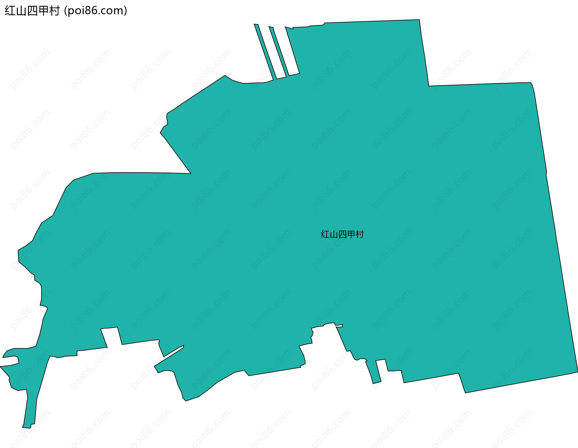 红山四甲村边界地图