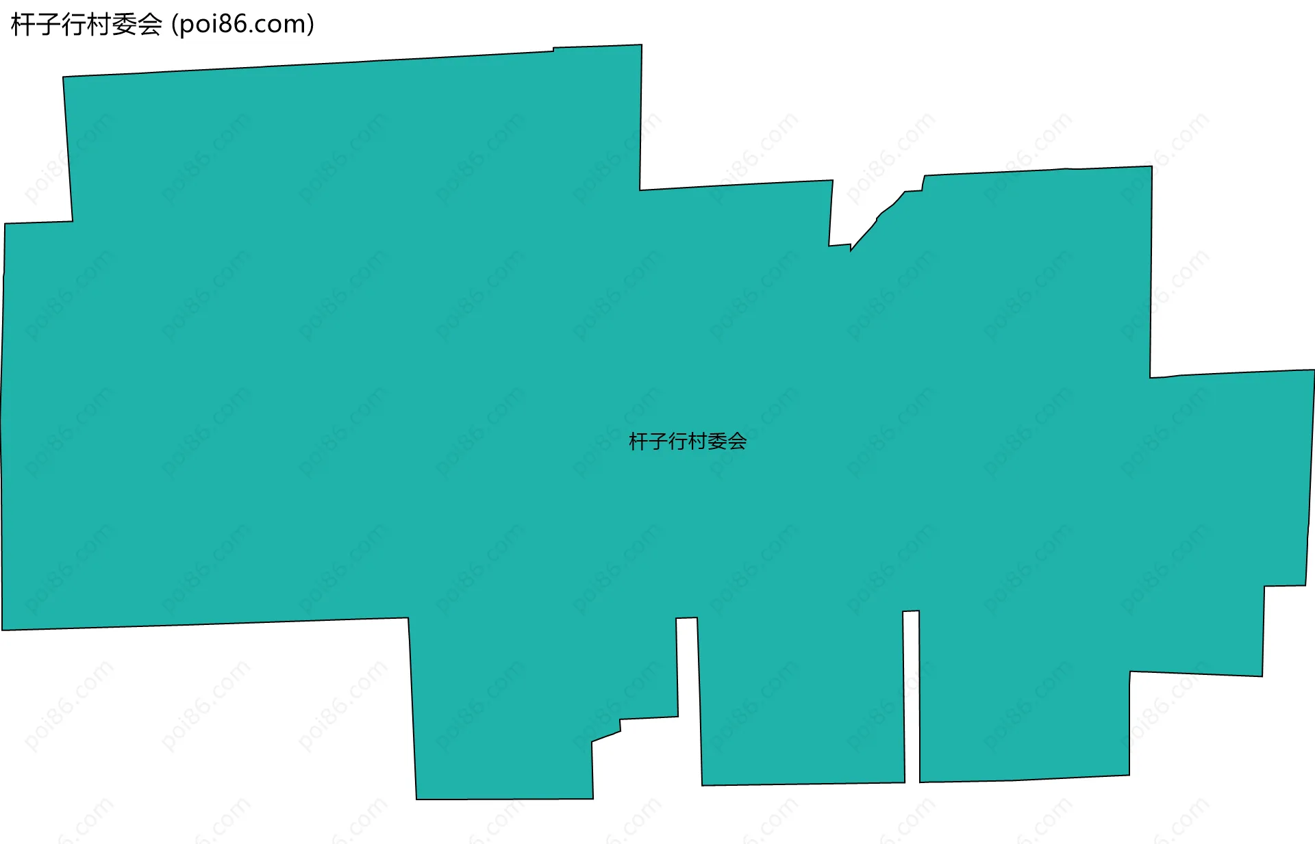杆子行村委会边界地图