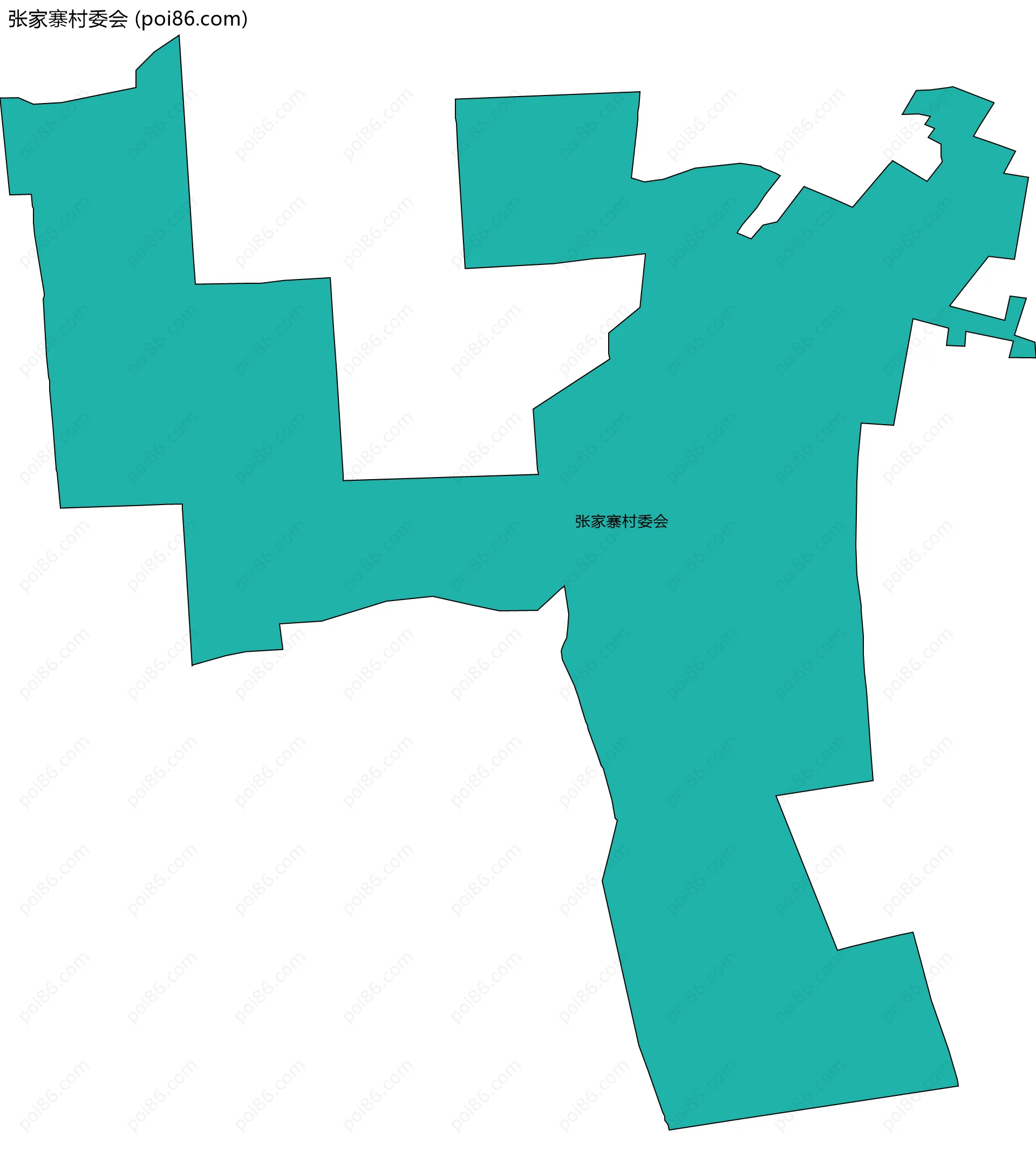 张家寨村委会边界地图