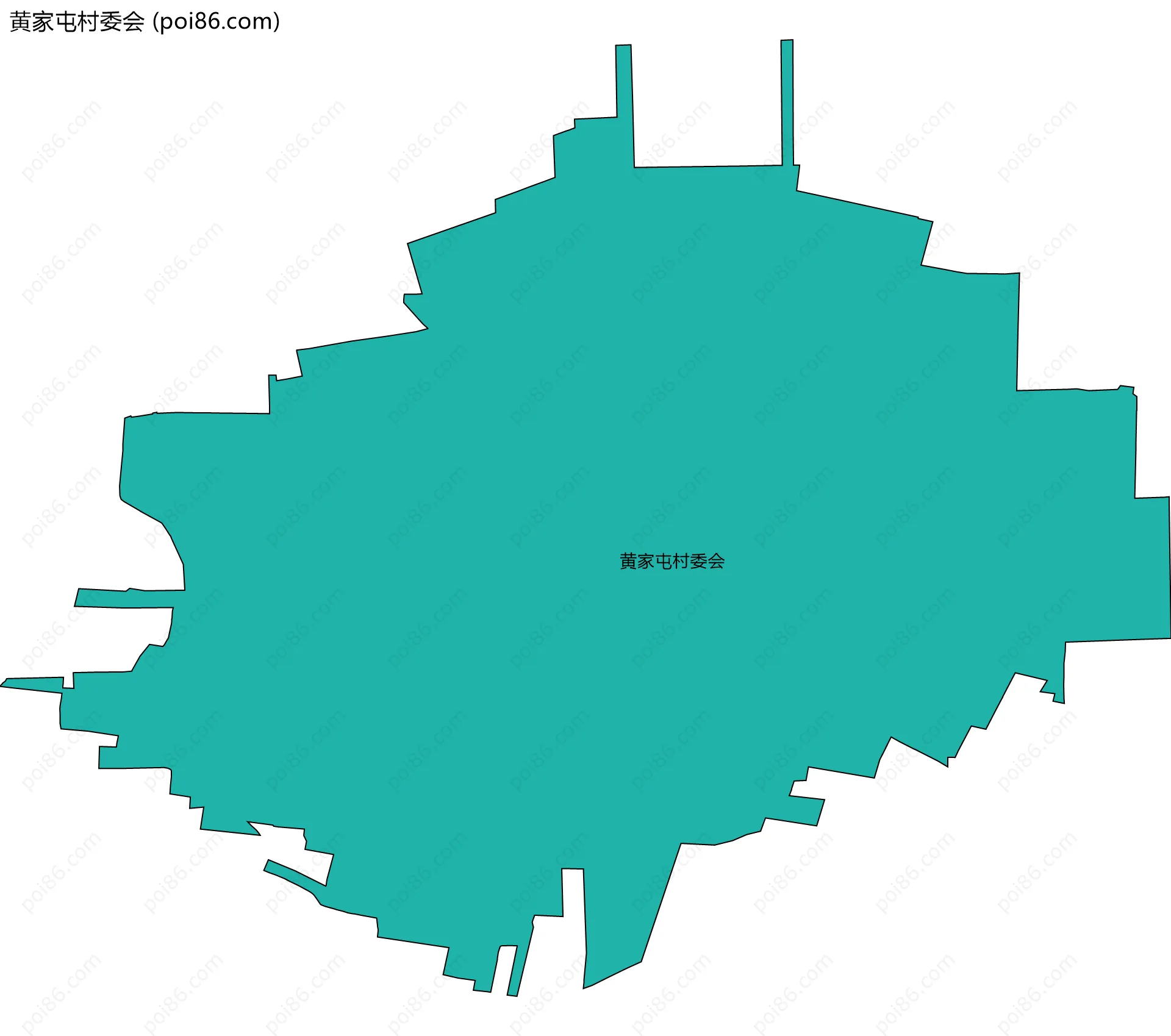 黄家屯村委会边界地图